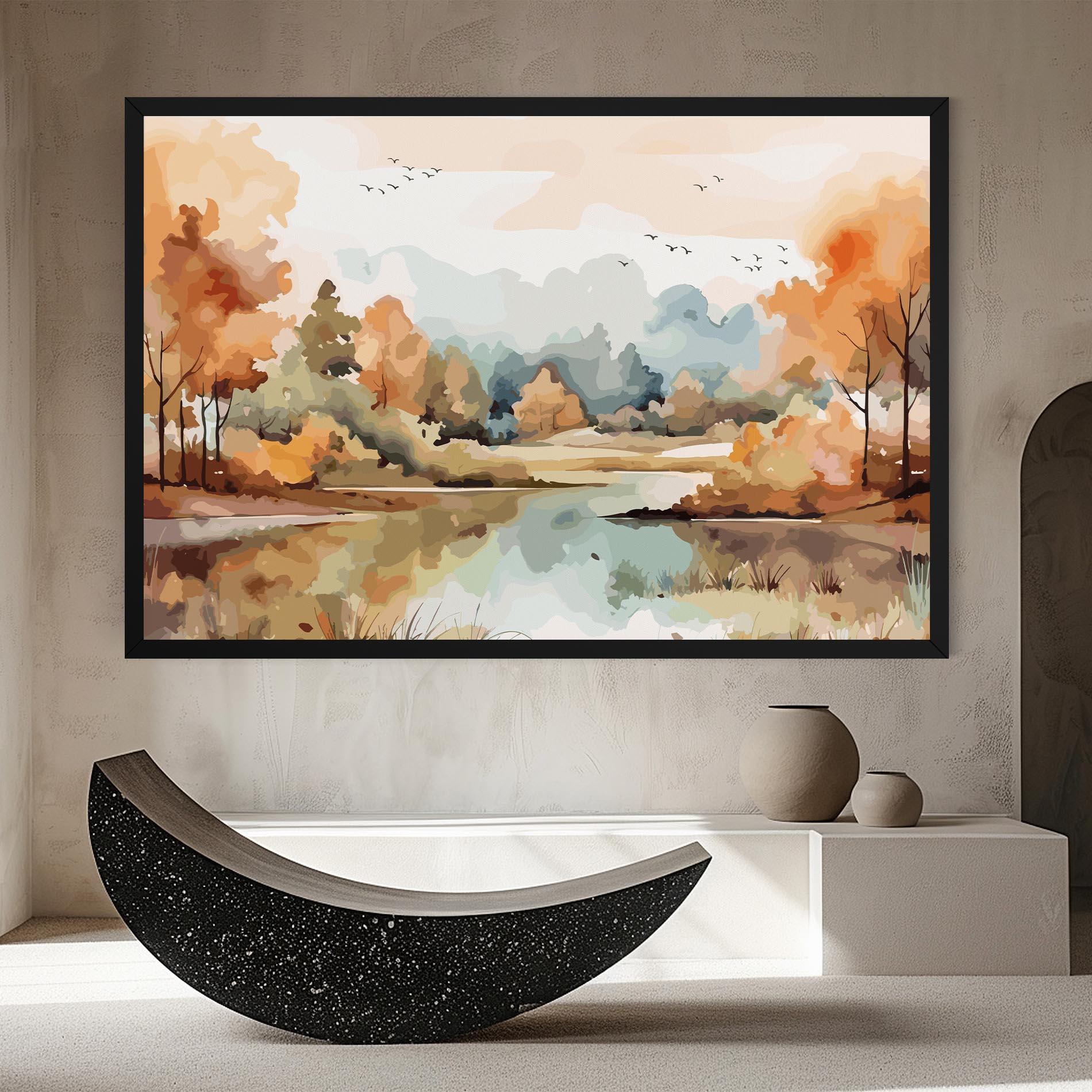 Leinwandbild Watercolor Autumn mockup 8
