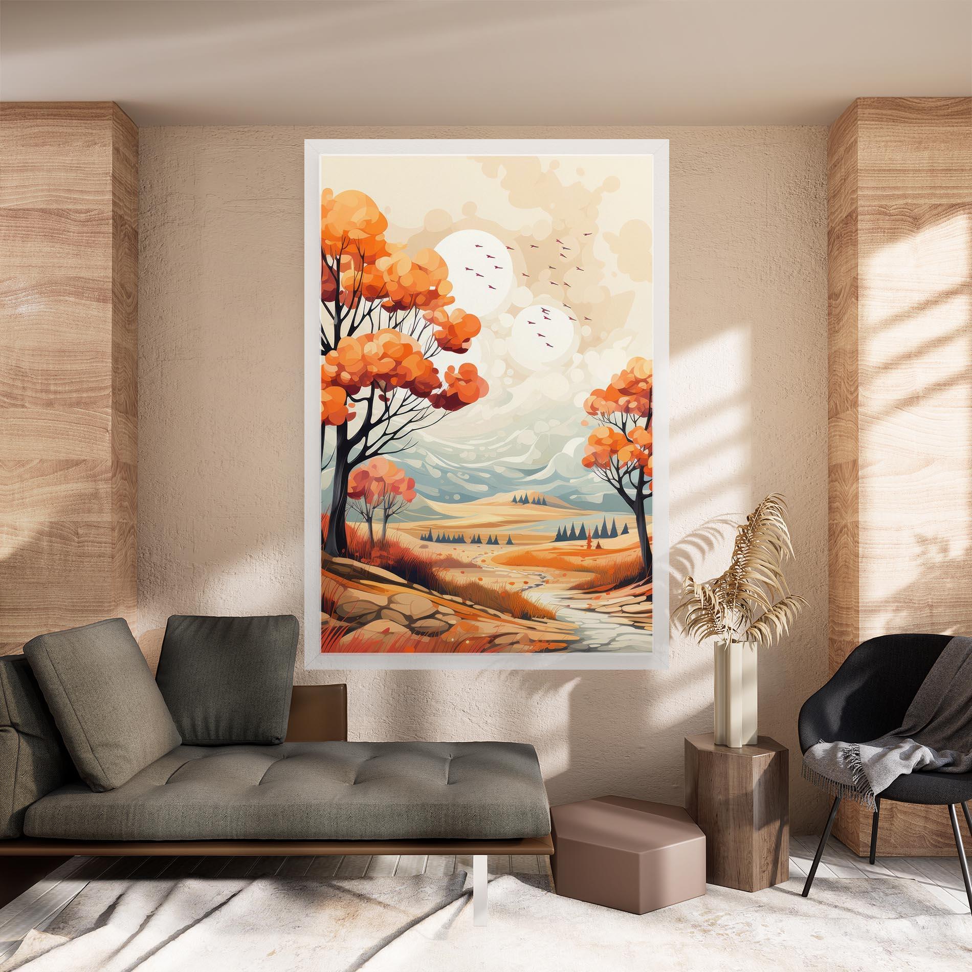 Leinwandbild Autumn Tree Painting mockup 8