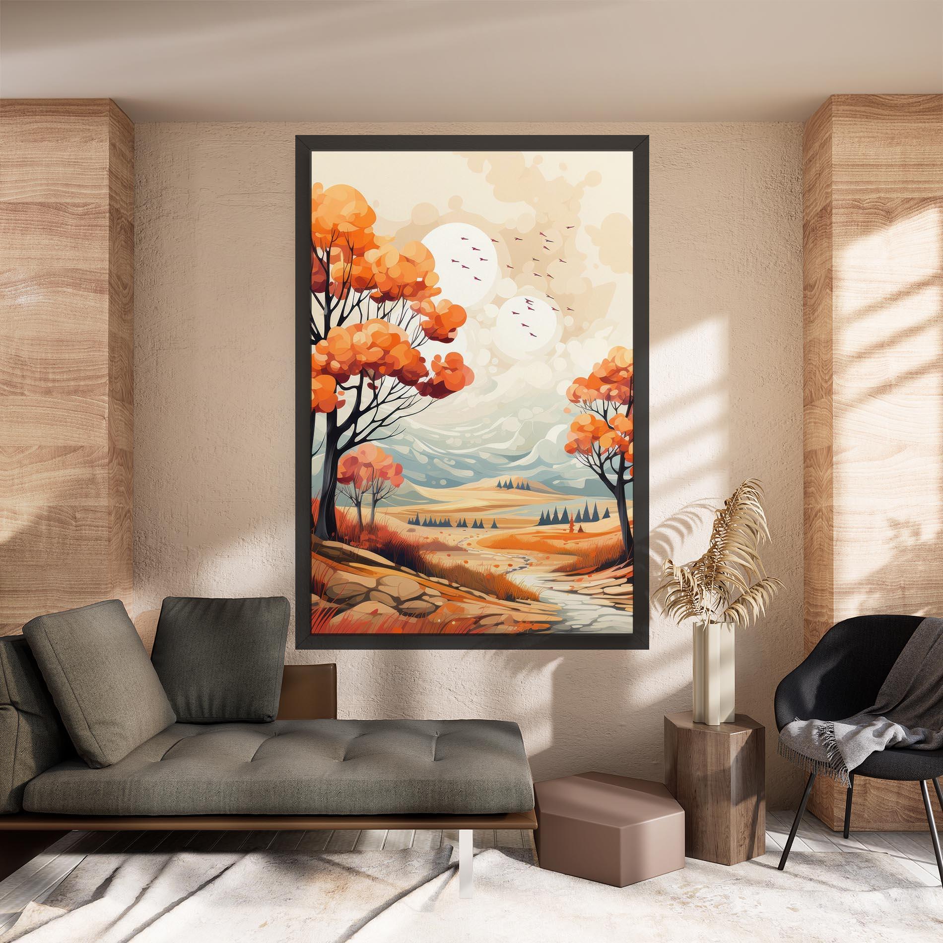 Leinwandbild Autumn Tree Painting mockup 8