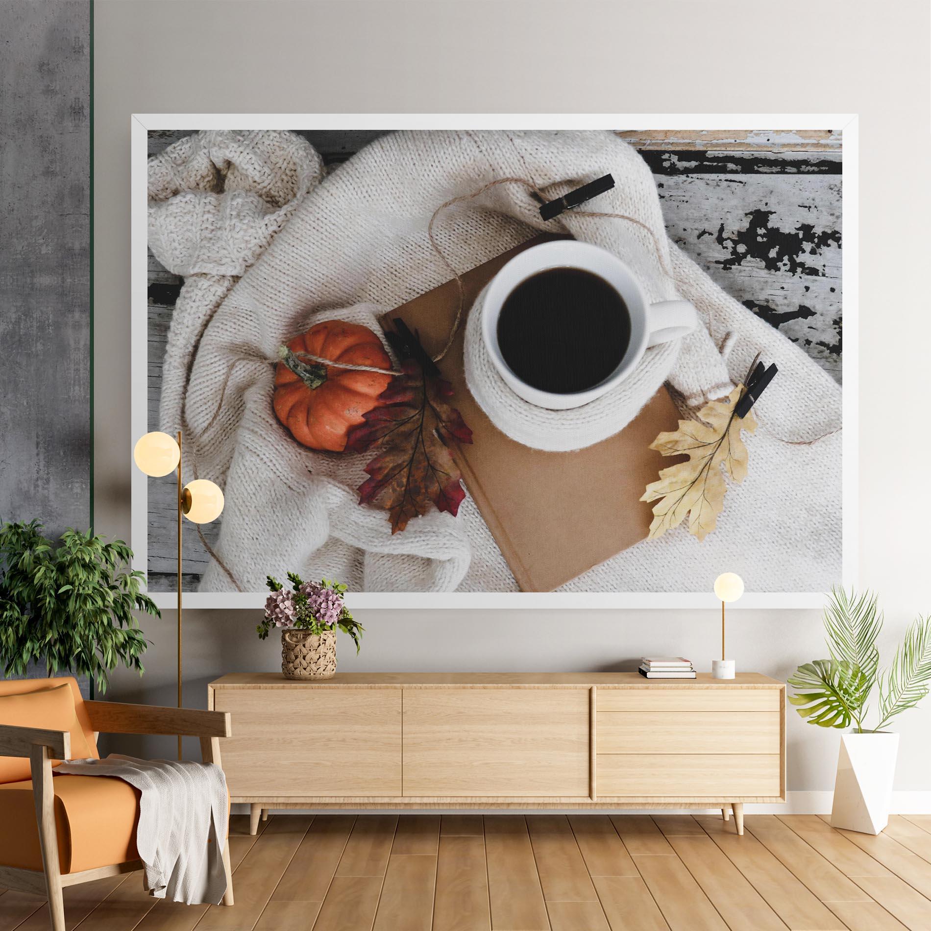 Leinwandbild Autumn Coffee mockup 9
