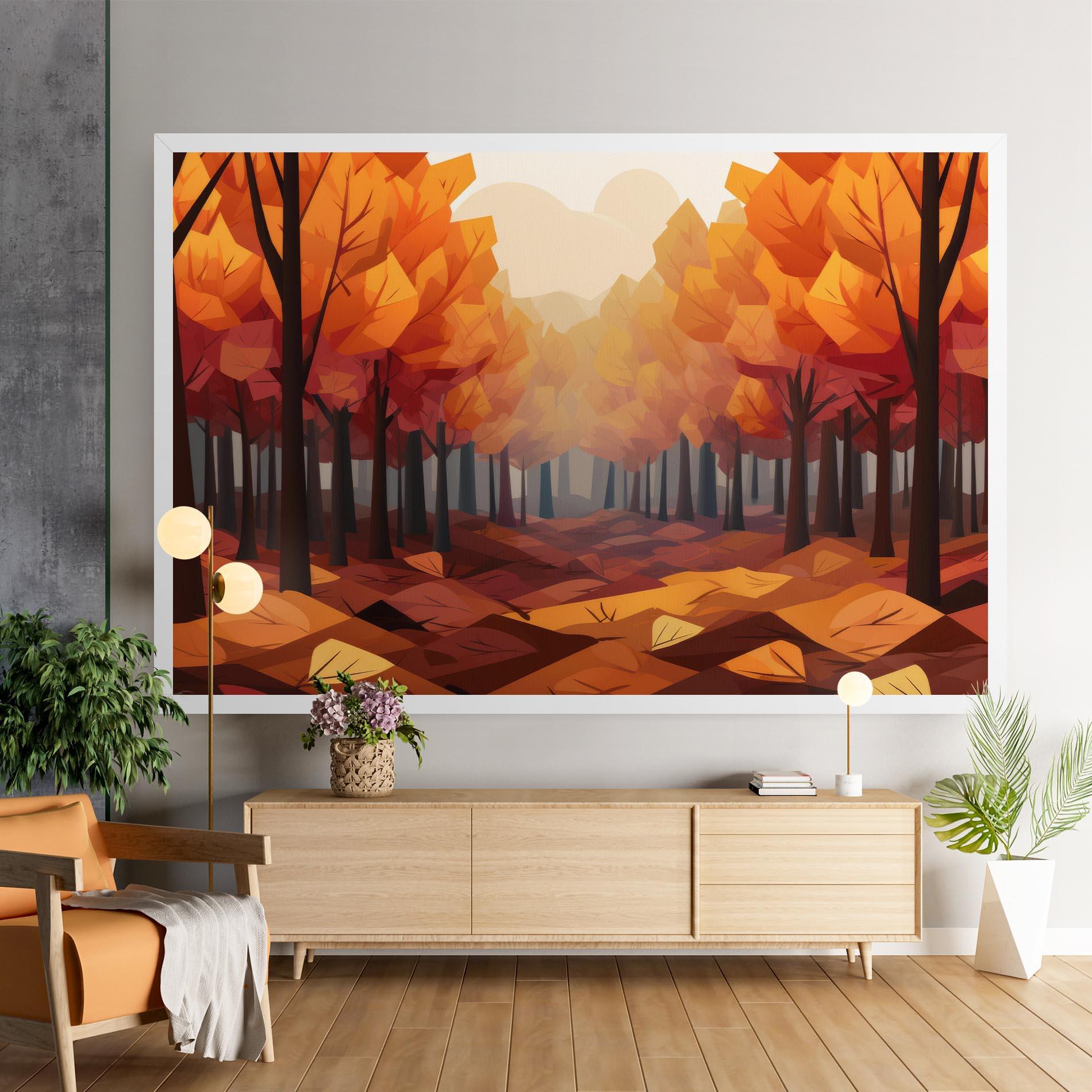 Leinwandbild Autumn Forest View mockup 9