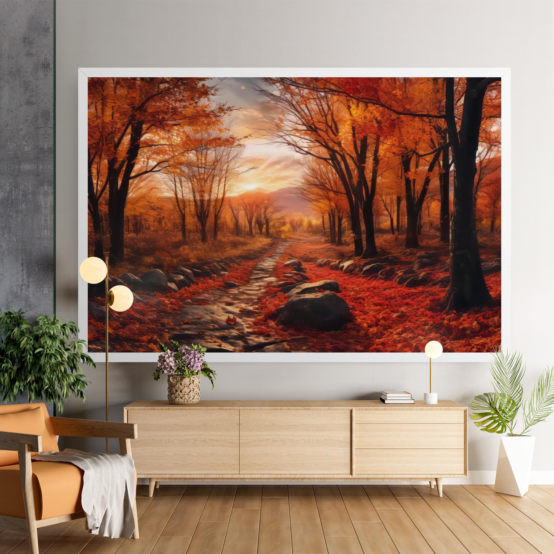 Leinwandbild Autumn Path mockup 9