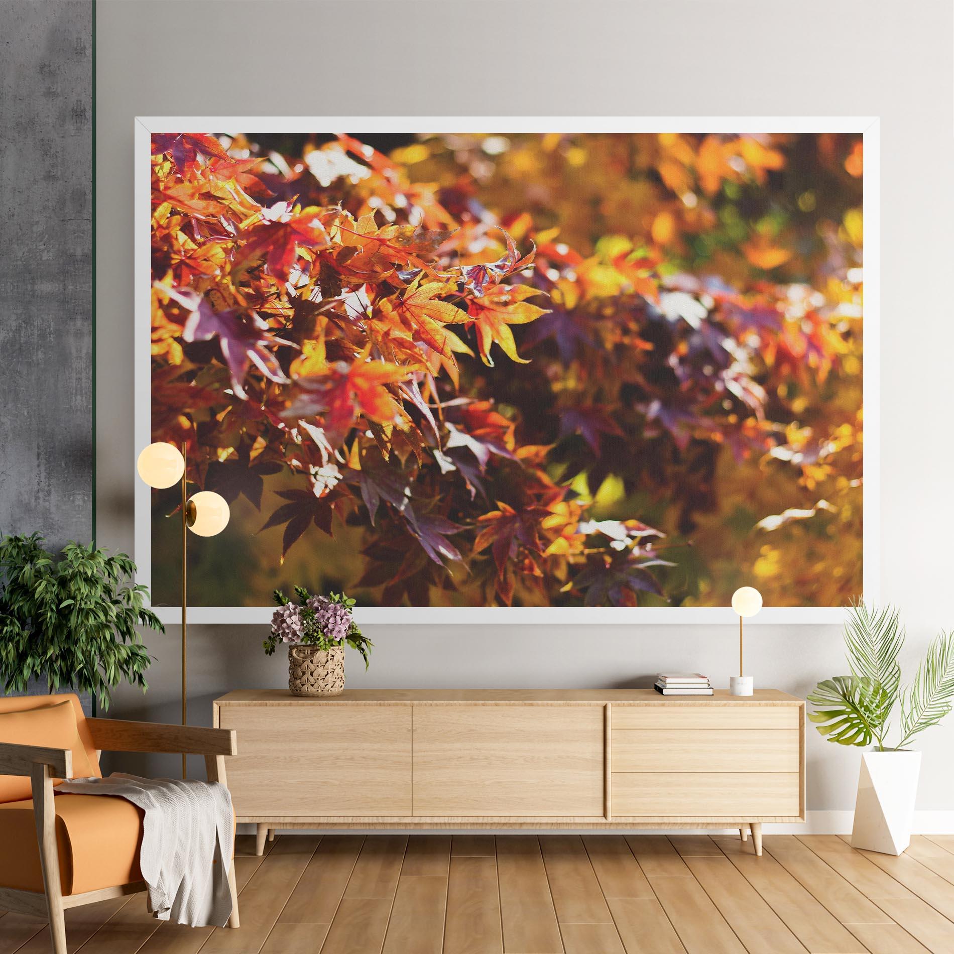 Leinwandbild Dark Red Leaves mockup 9