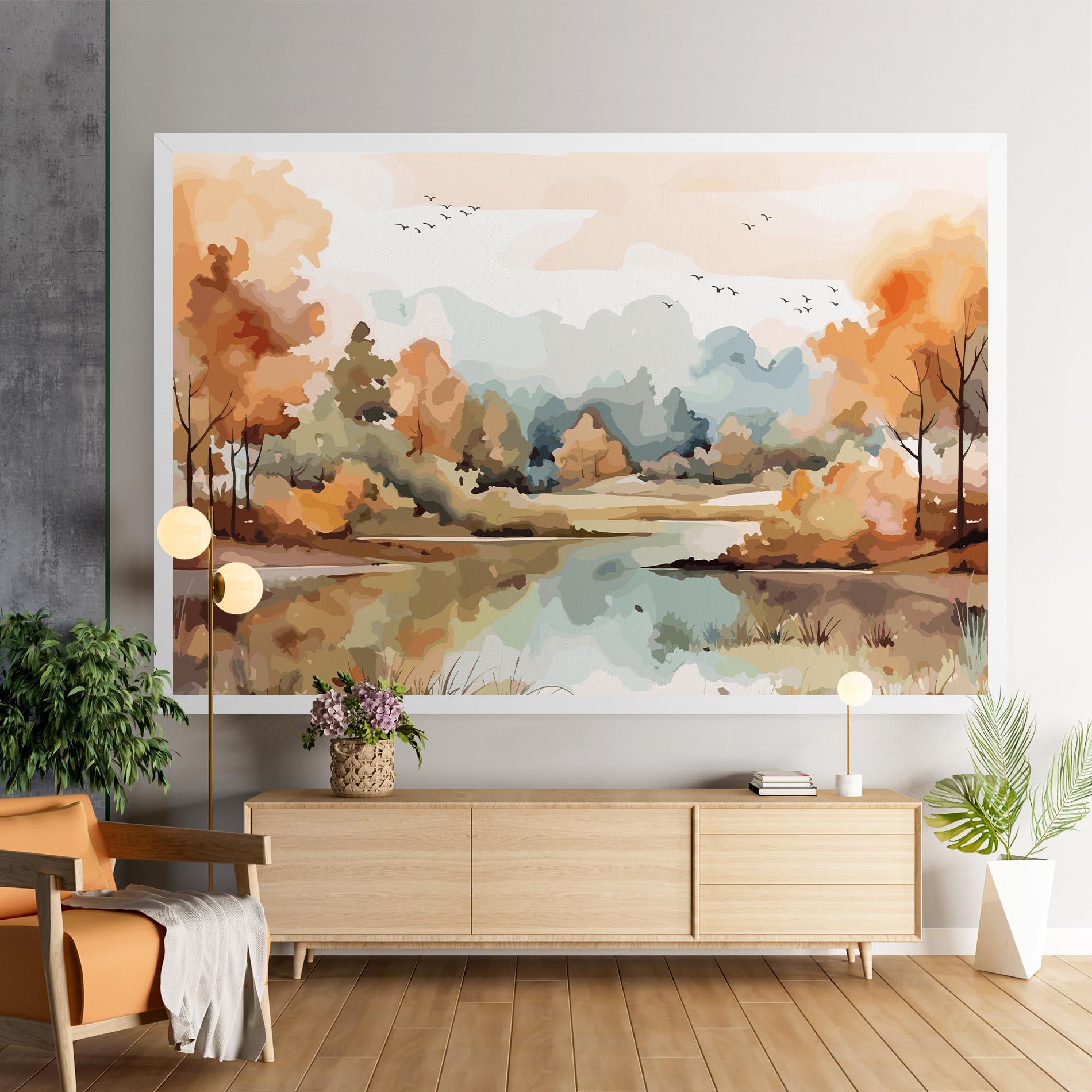Leinwandbild Watercolor Autumn mockup 9