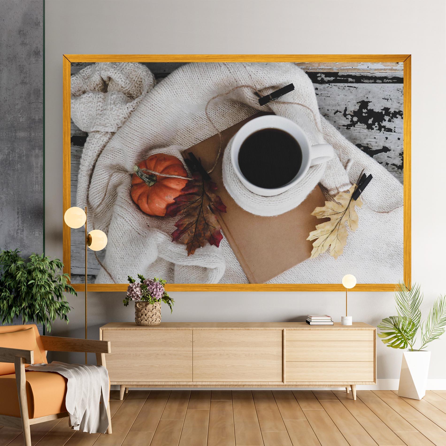Leinwandbild Autumn Coffee mockup 9
