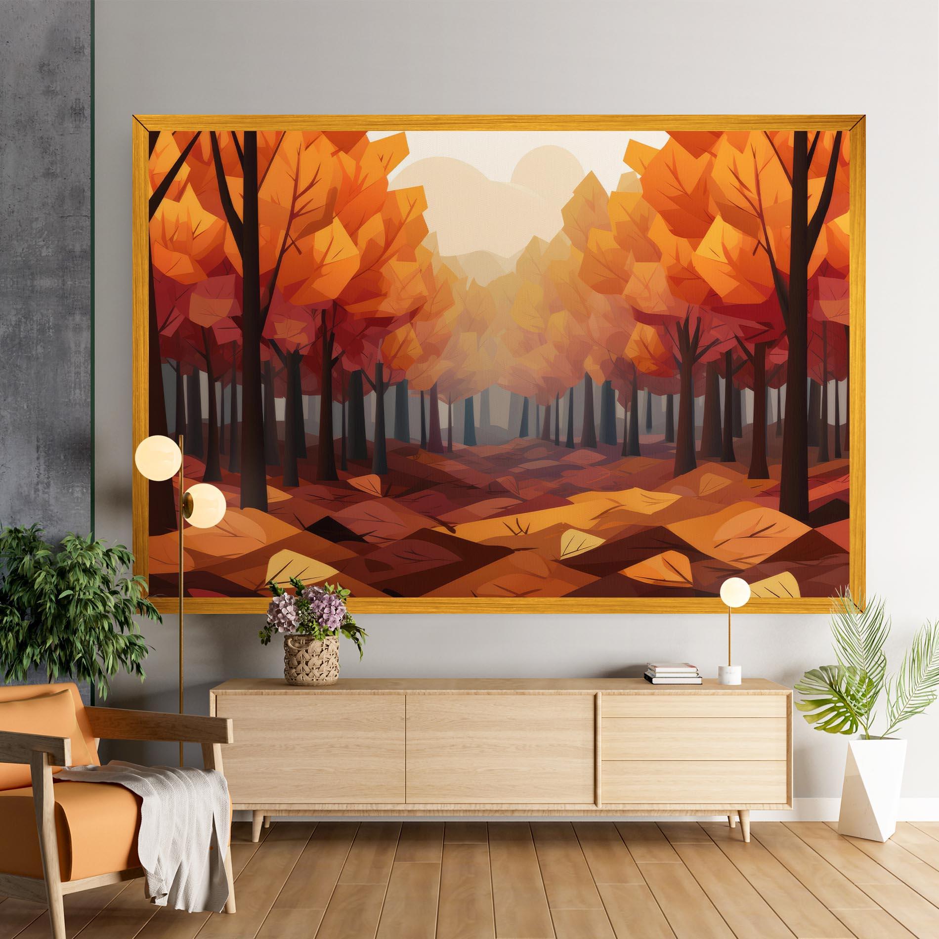 Leinwandbild Autumn Forest View mockup 9
