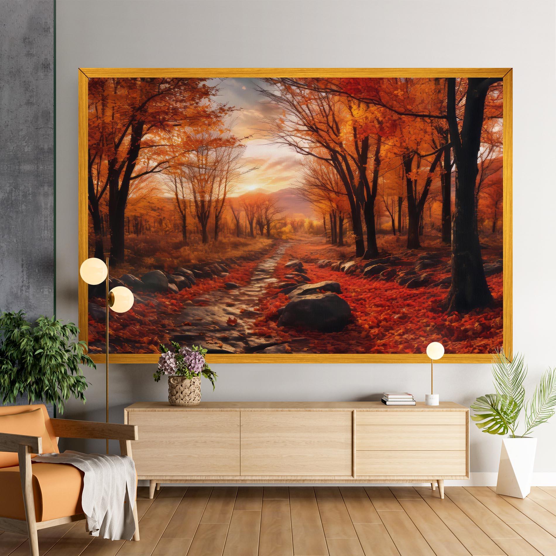 Leinwandbild Autumn Path mockup 9