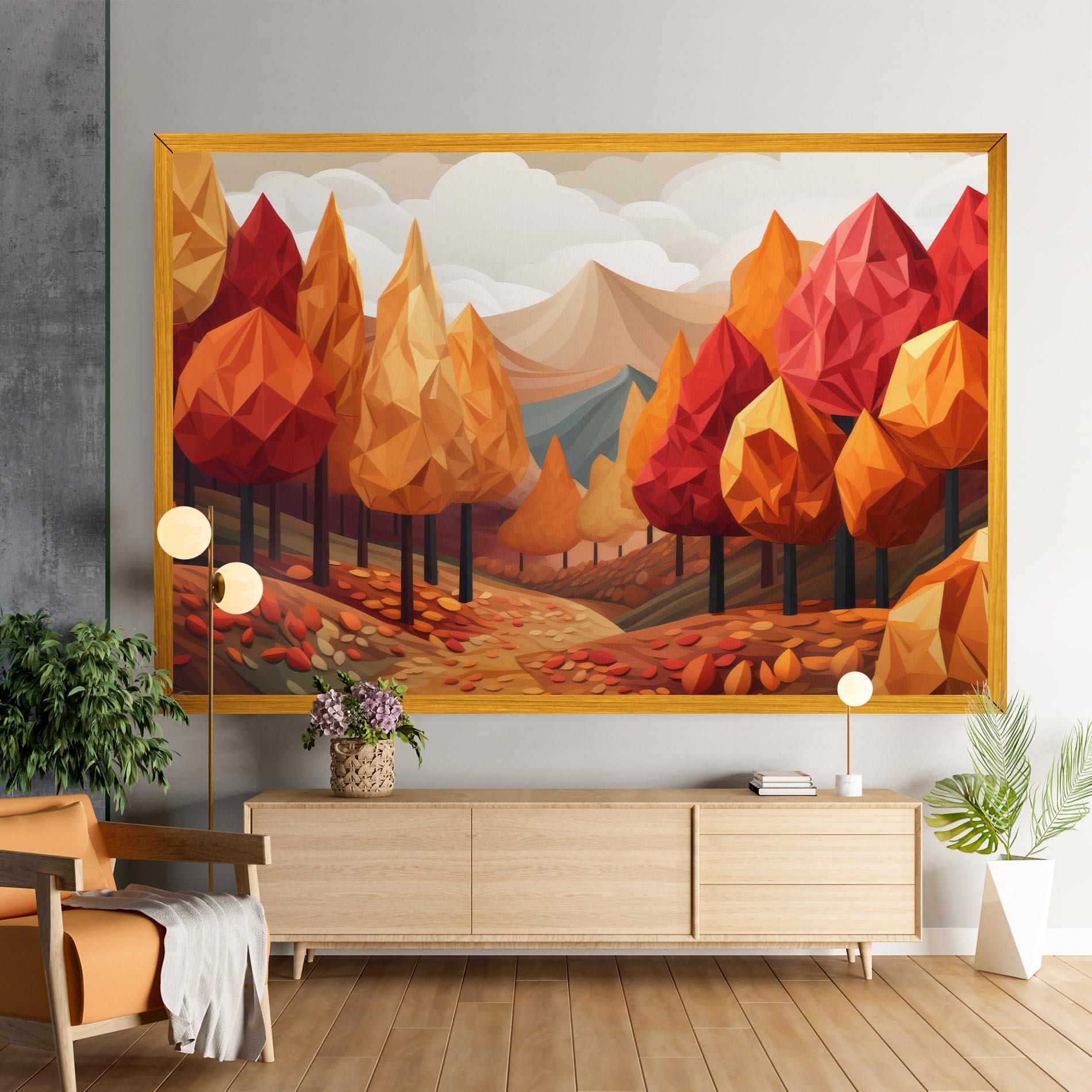 Leinwandbild Colorful Trees Art mockup 9