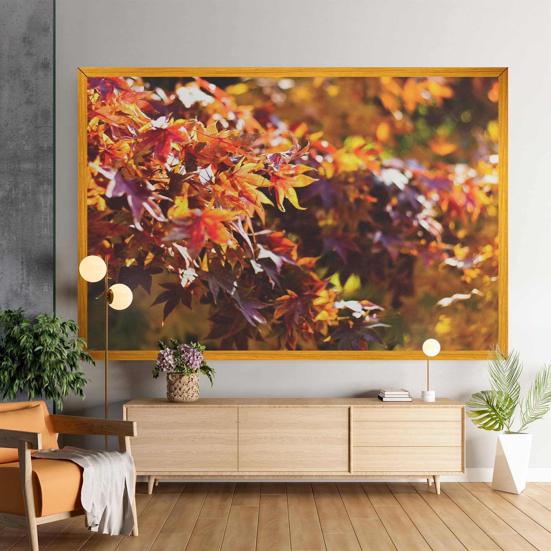 Leinwandbild Dark Red Leaves mockup 9