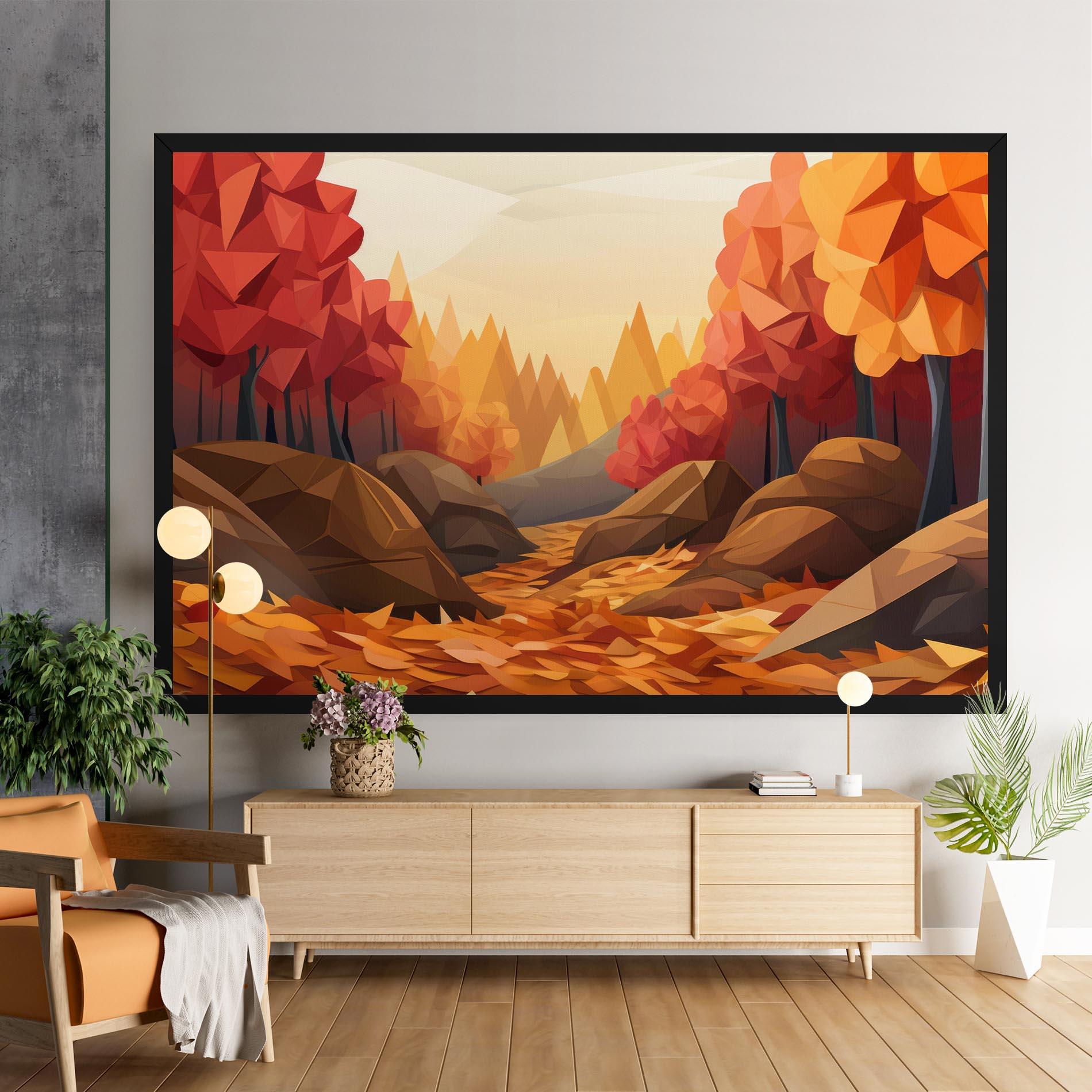 Leinwandbild Autumn Orange Forest mockup 9