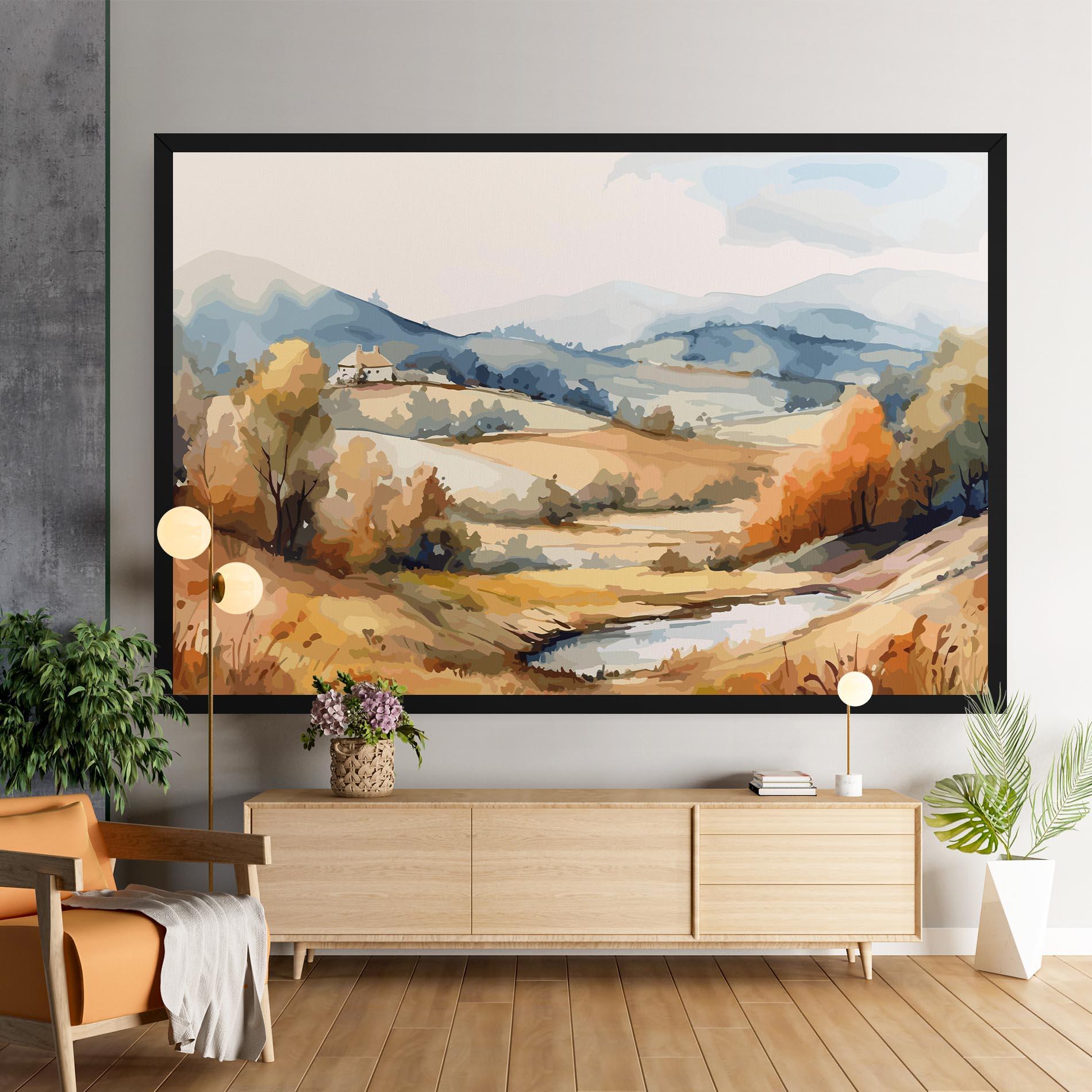Leinwandbild Blue Orange Autumn mockup 9