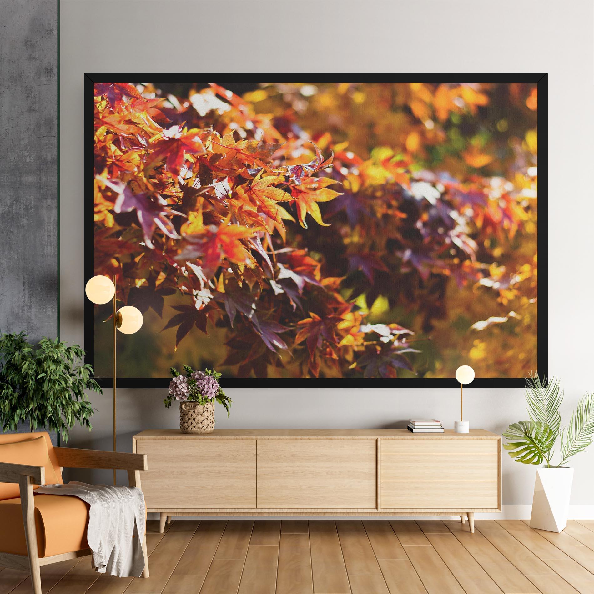 Leinwandbild Dark Red Leaves mockup 9