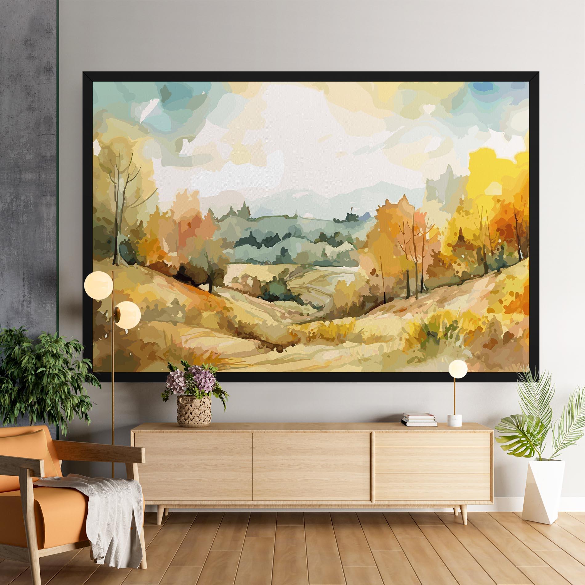 Leinwandbild Green Yellow Autumn mockup 9