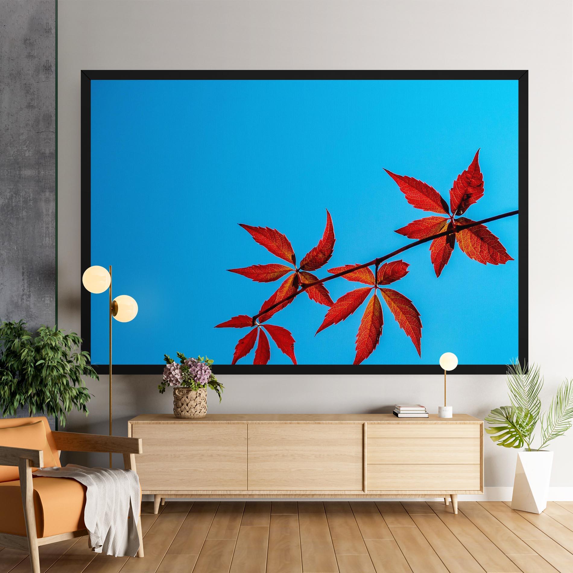 Leinwandbild Red Small Leaves mockup 9