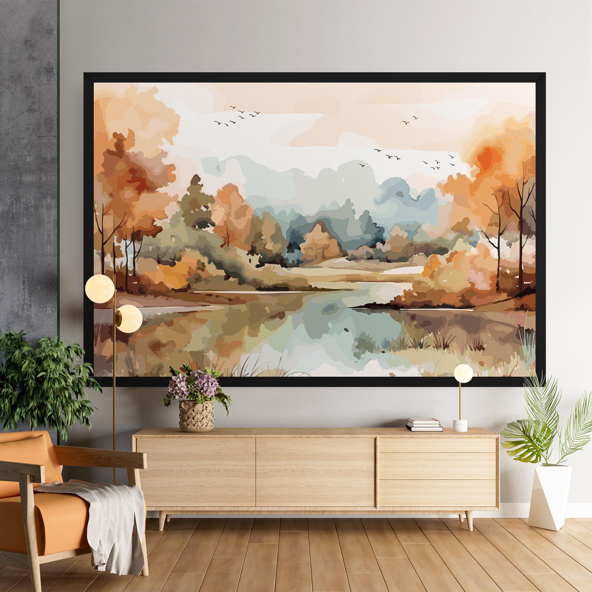 Leinwandbild Watercolor Autumn mockup 9