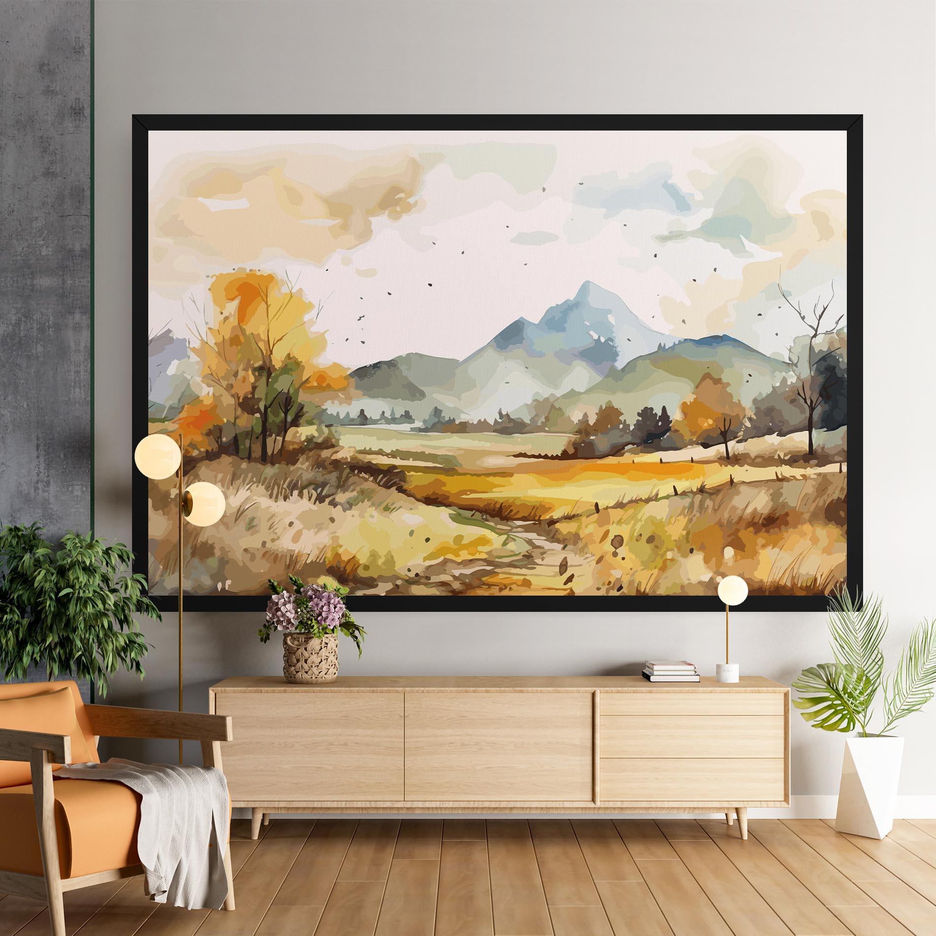 Leinwandbild Yellow Blue Autumn mockup 9