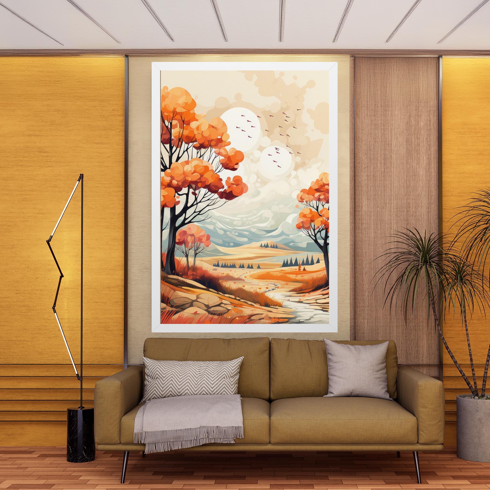 Leinwandbild Autumn Tree Painting mockup 9