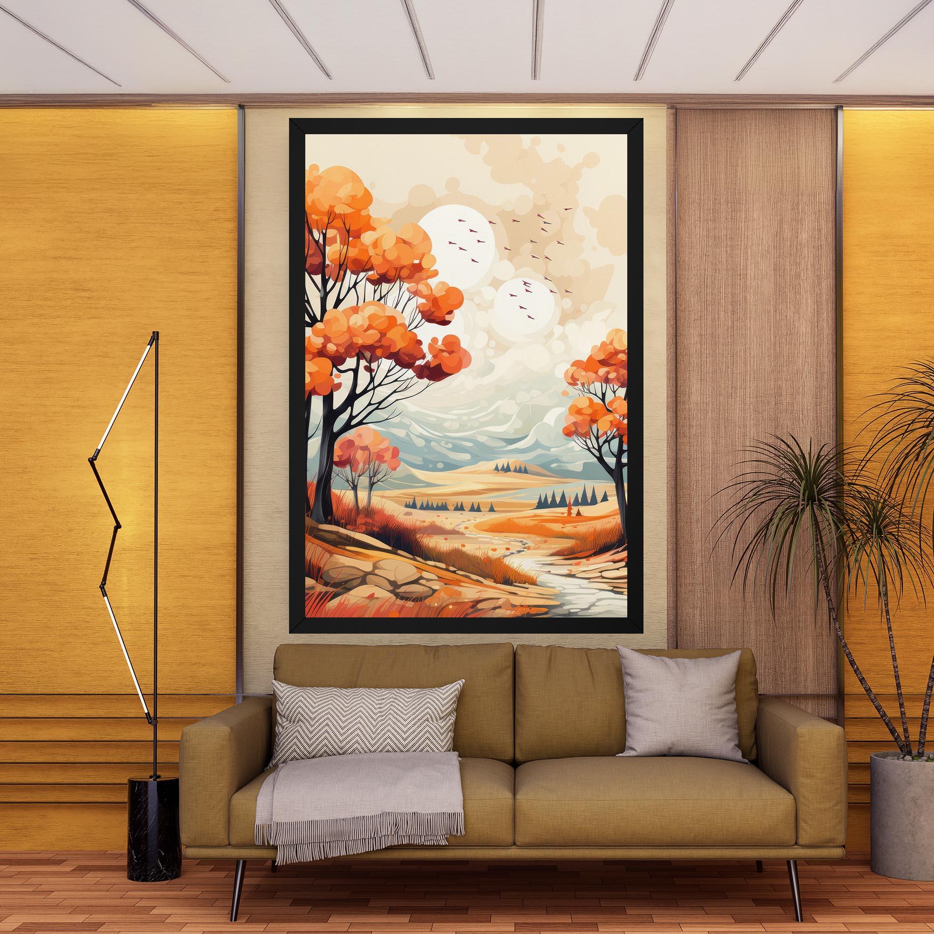 Leinwandbild Autumn Tree Painting mockup 9