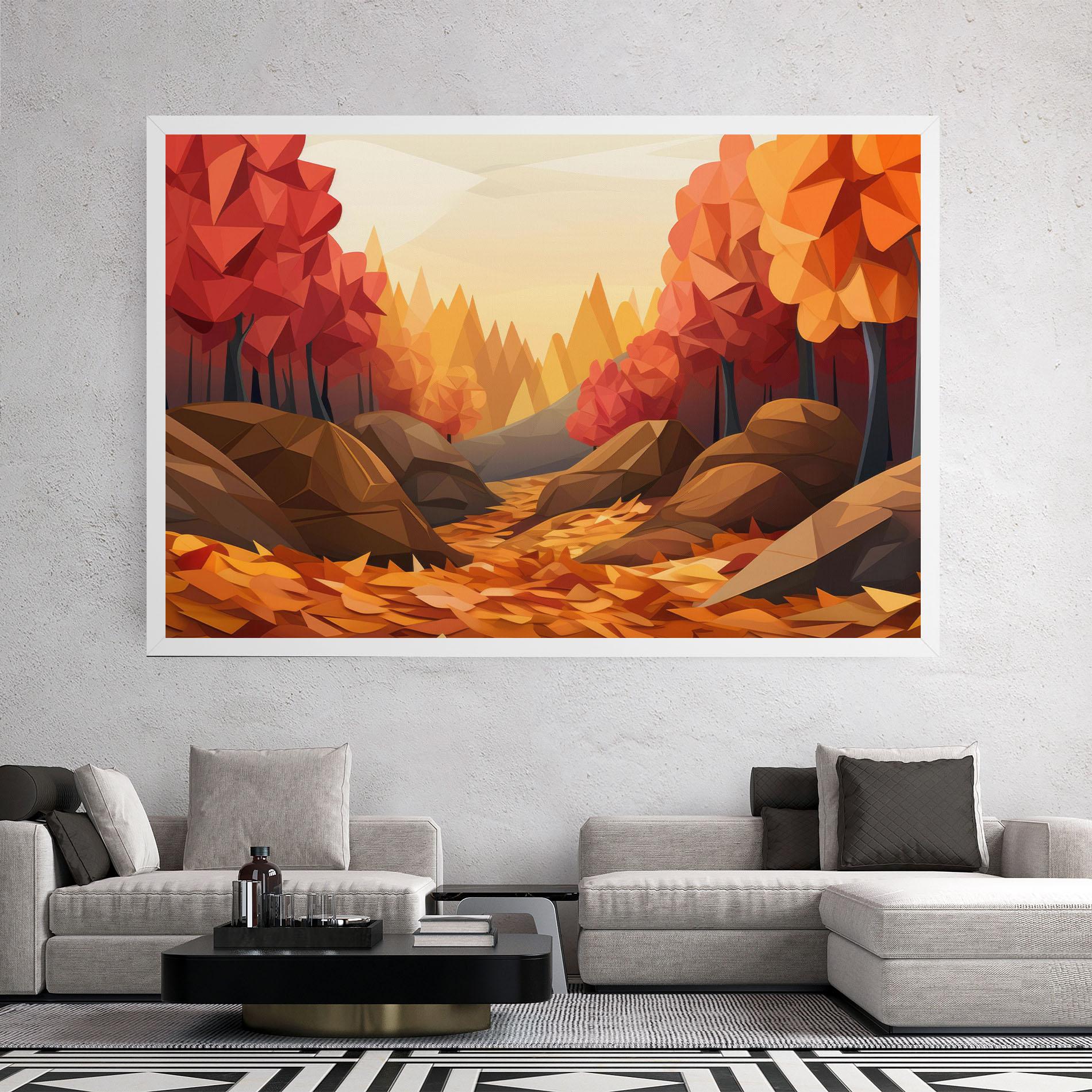 Leinwandbild Autumn Orange Forest mockup 2