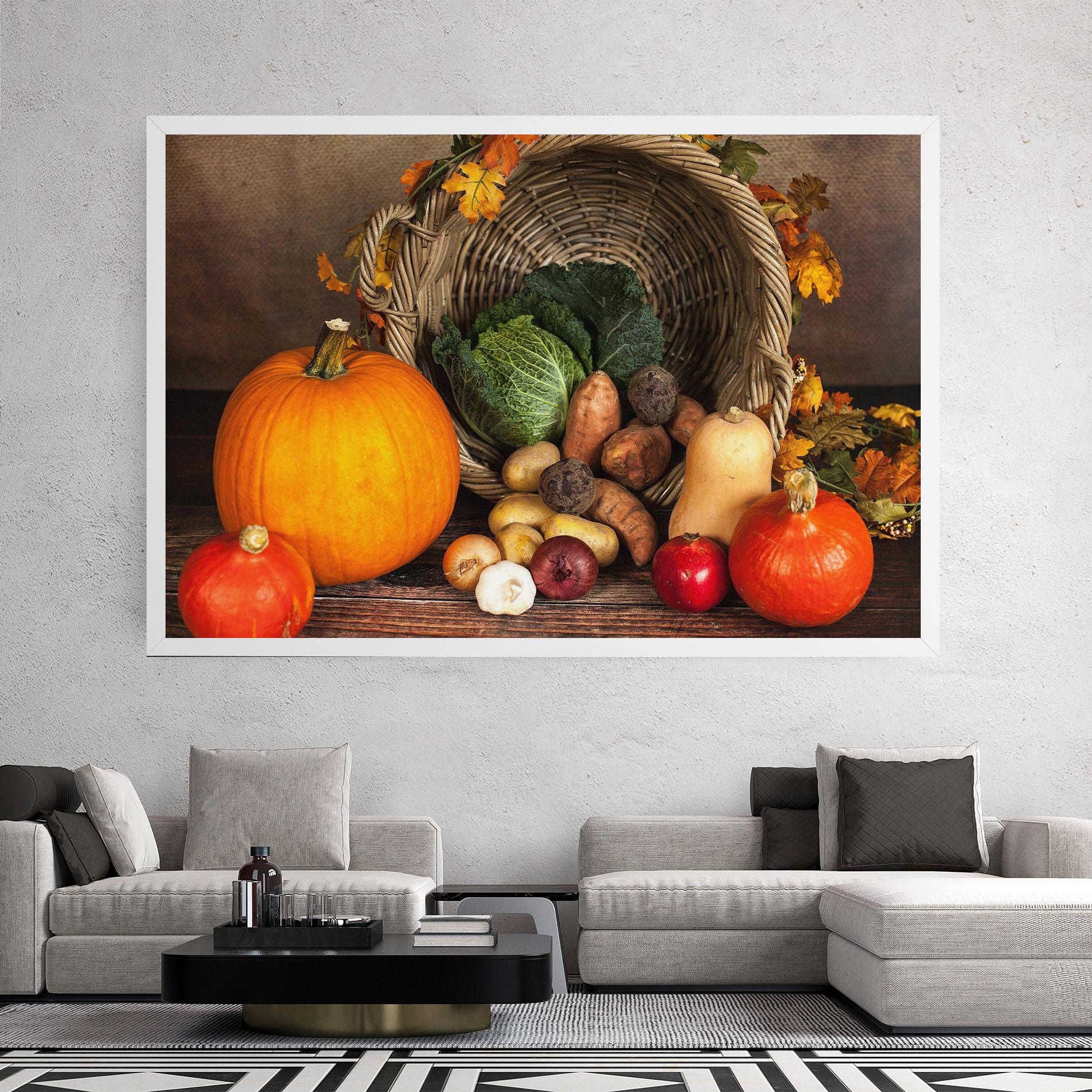 Leinwandbild Autumn Vegetables mockup 2