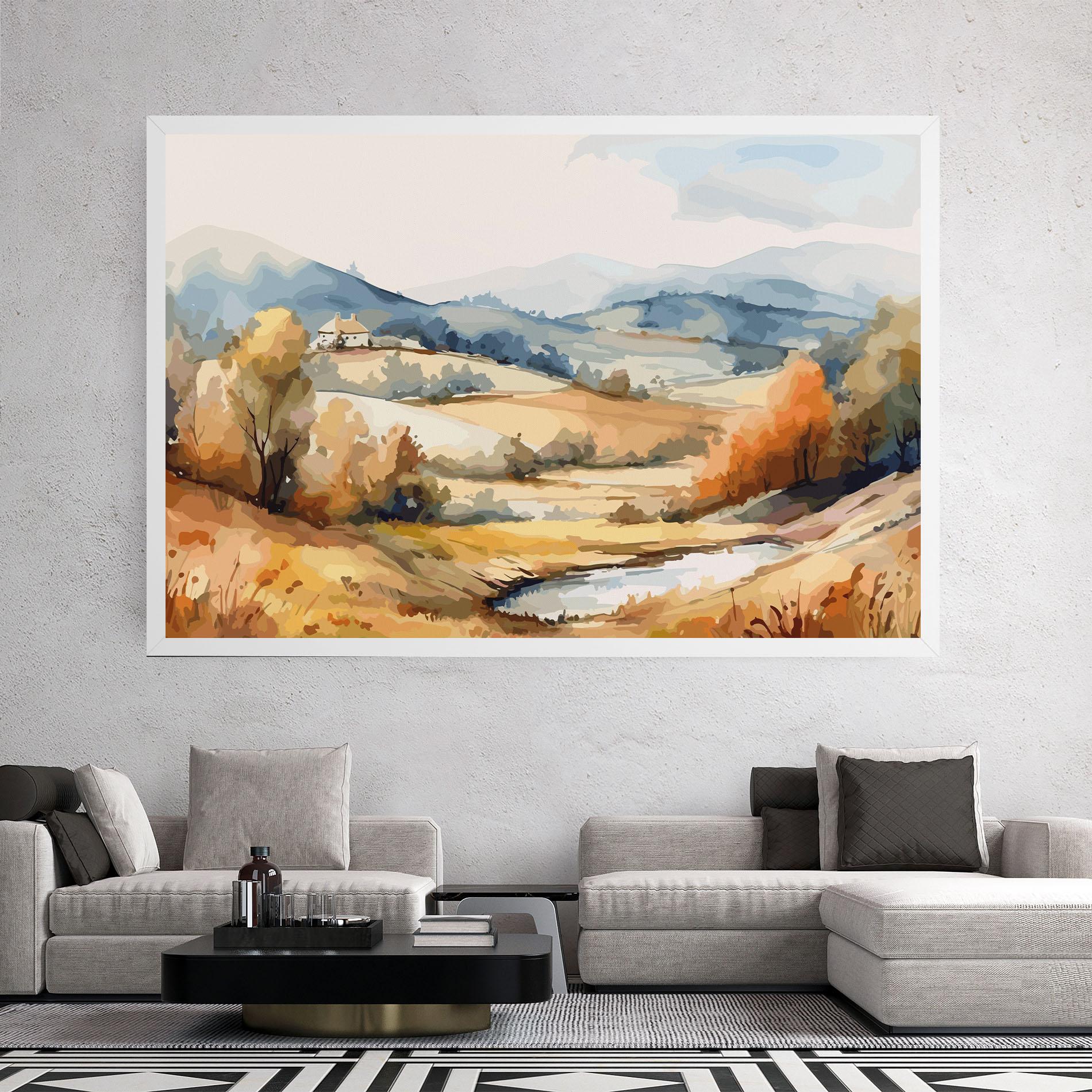 Leinwandbild Blue Orange Autumn mockup 2