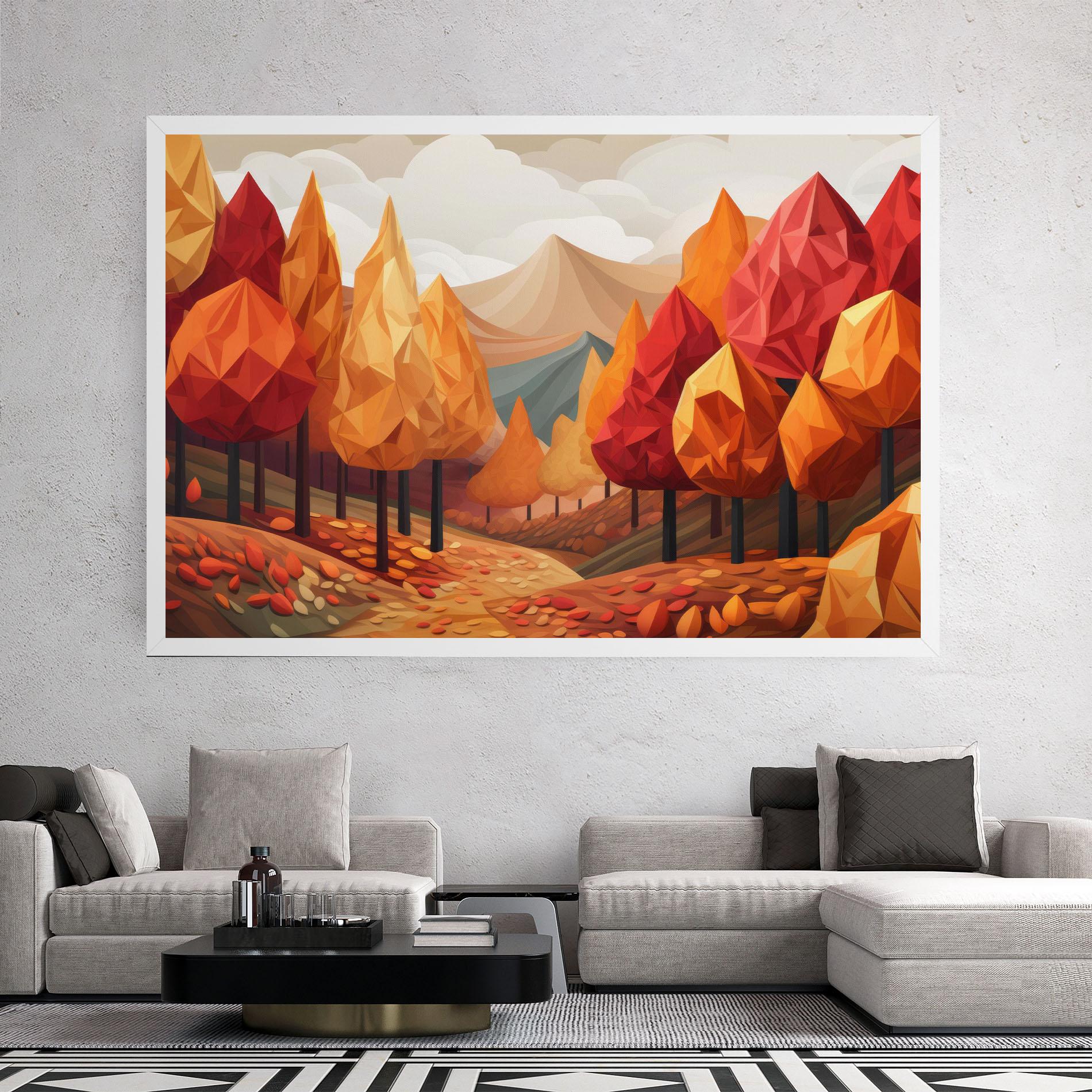 Leinwandbild Colorful Trees Art mockup 2