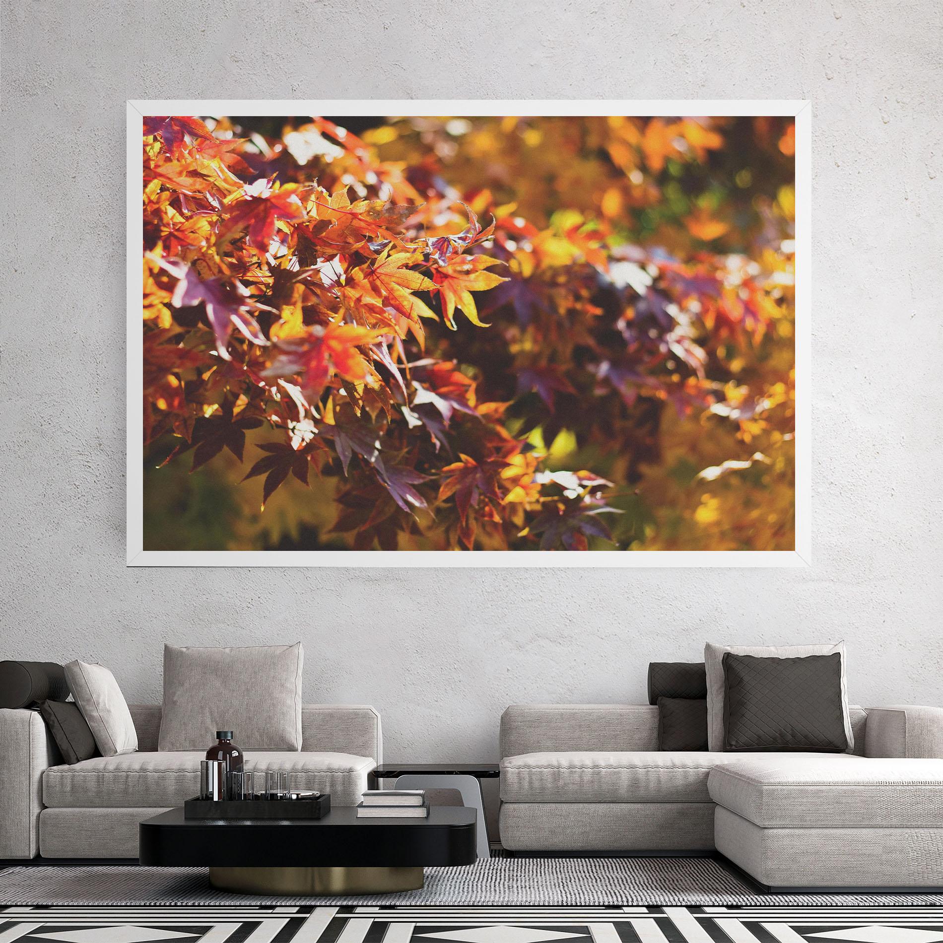Leinwandbild Dark Red Leaves mockup 2