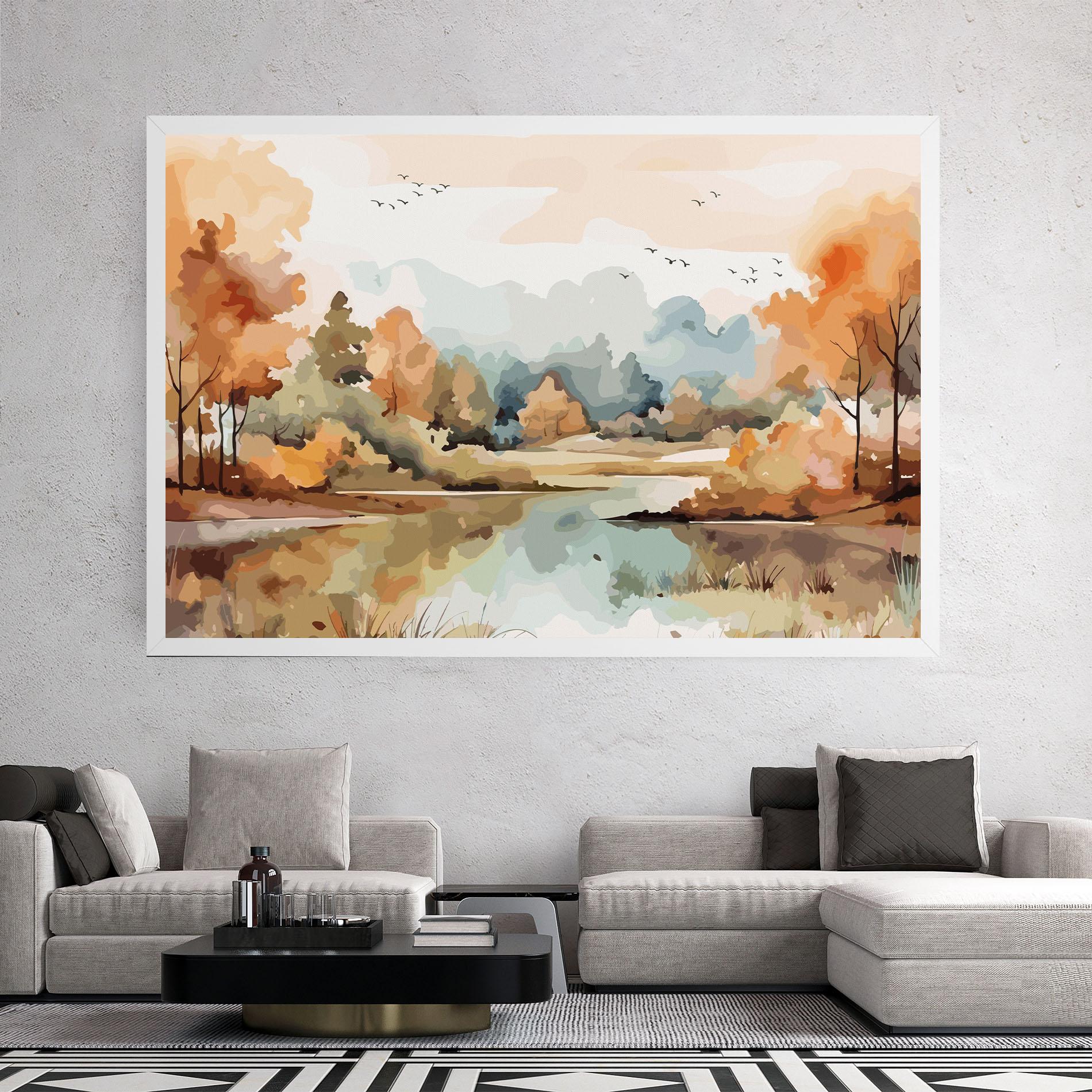 Leinwandbild Watercolor Autumn mockup 2