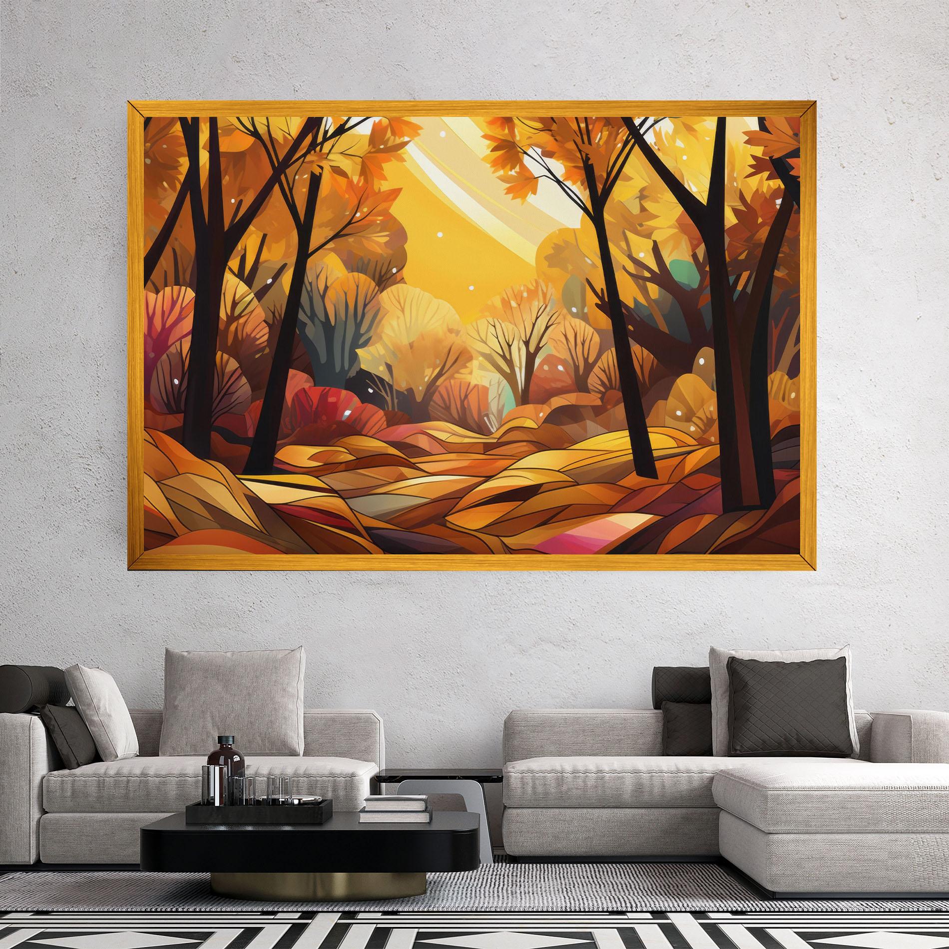 Leinwandbild Autumn Forest Art mockup 2