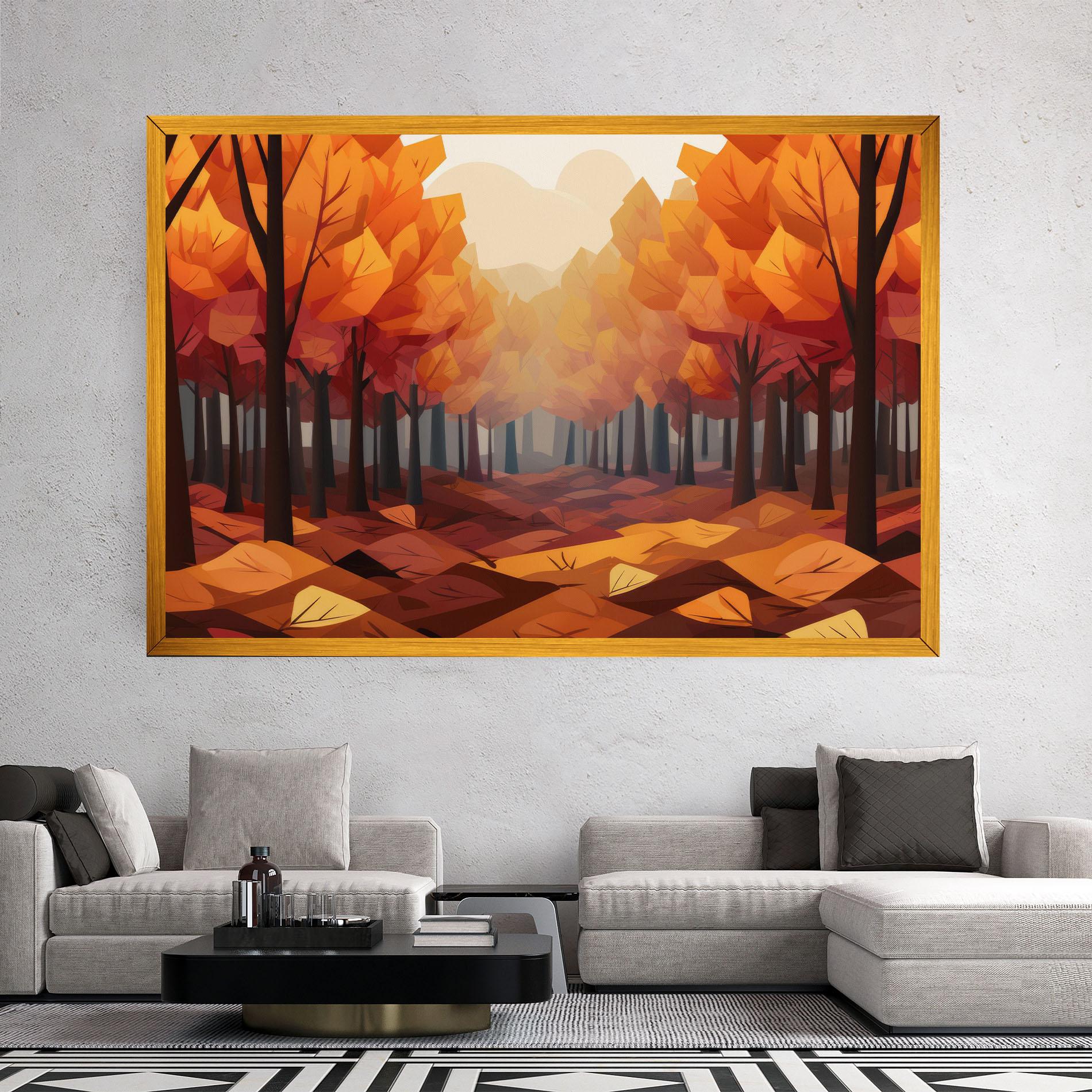 Leinwandbild Autumn Forest View mockup 2
