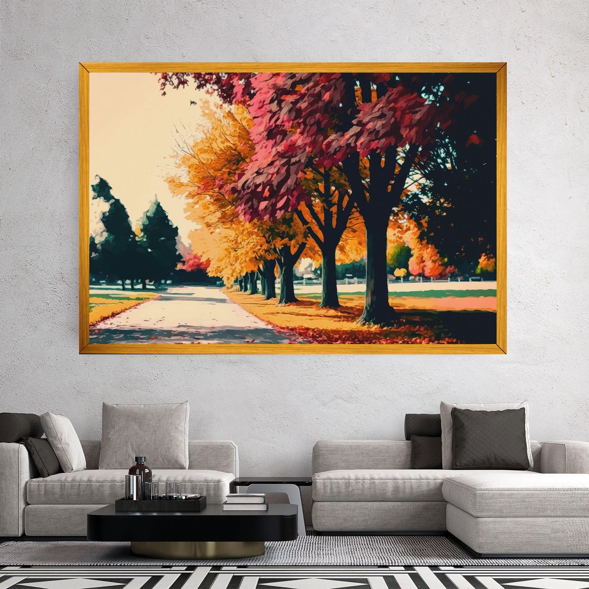 Leinwandbild Autumn Park mockup 2