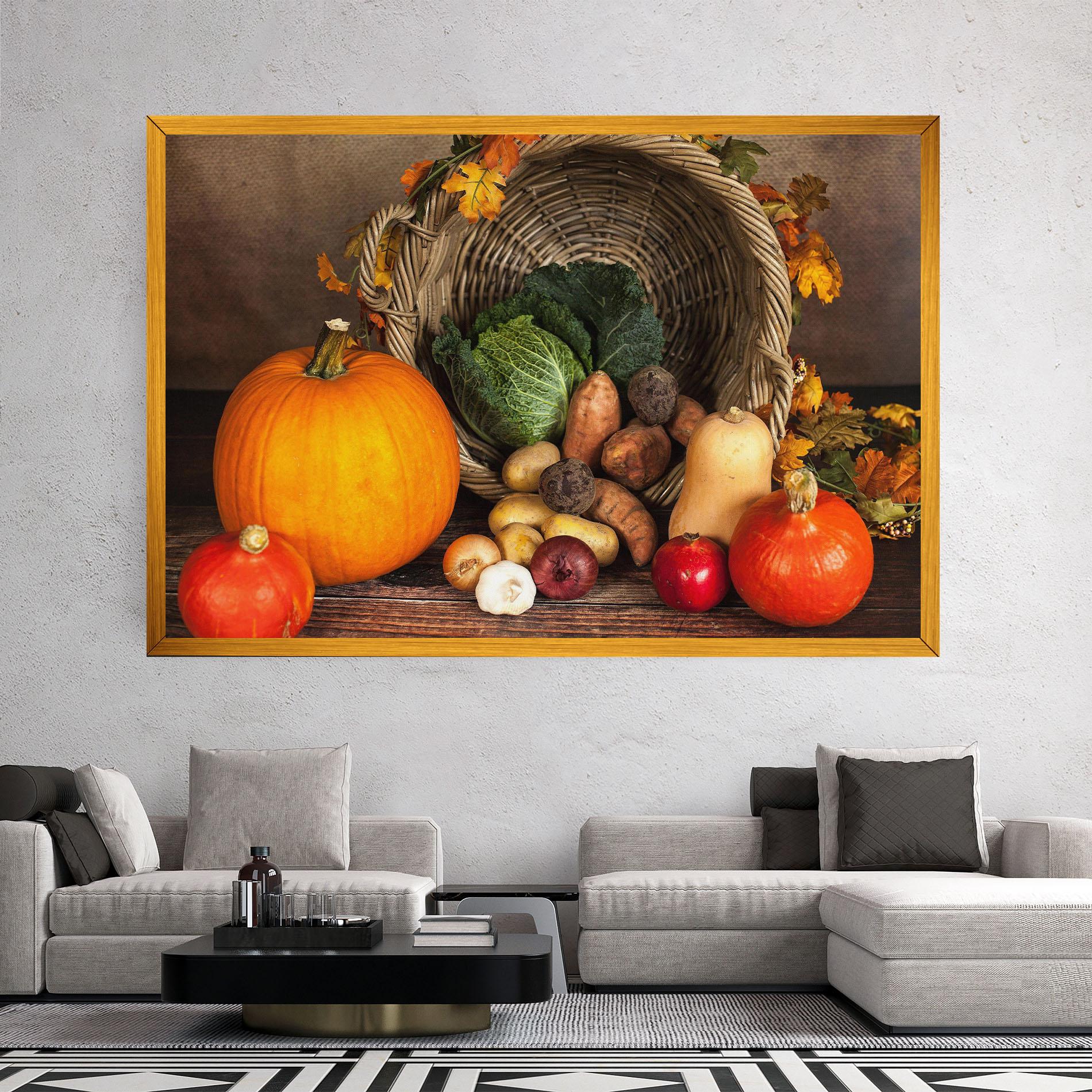 Leinwandbild Autumn Vegetables mockup 2