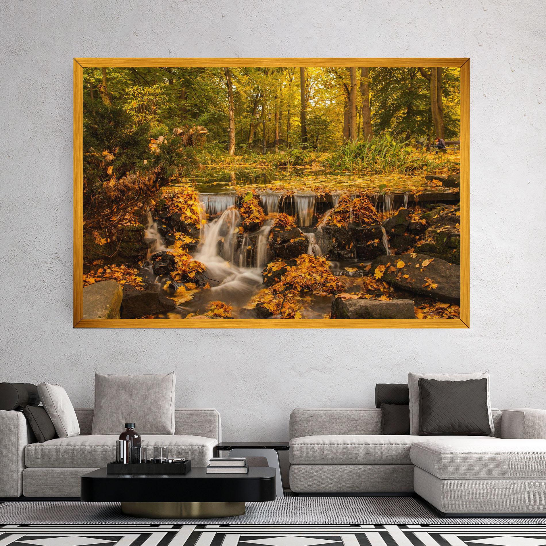 Leinwandbild Autumn Waterfall mockup 2