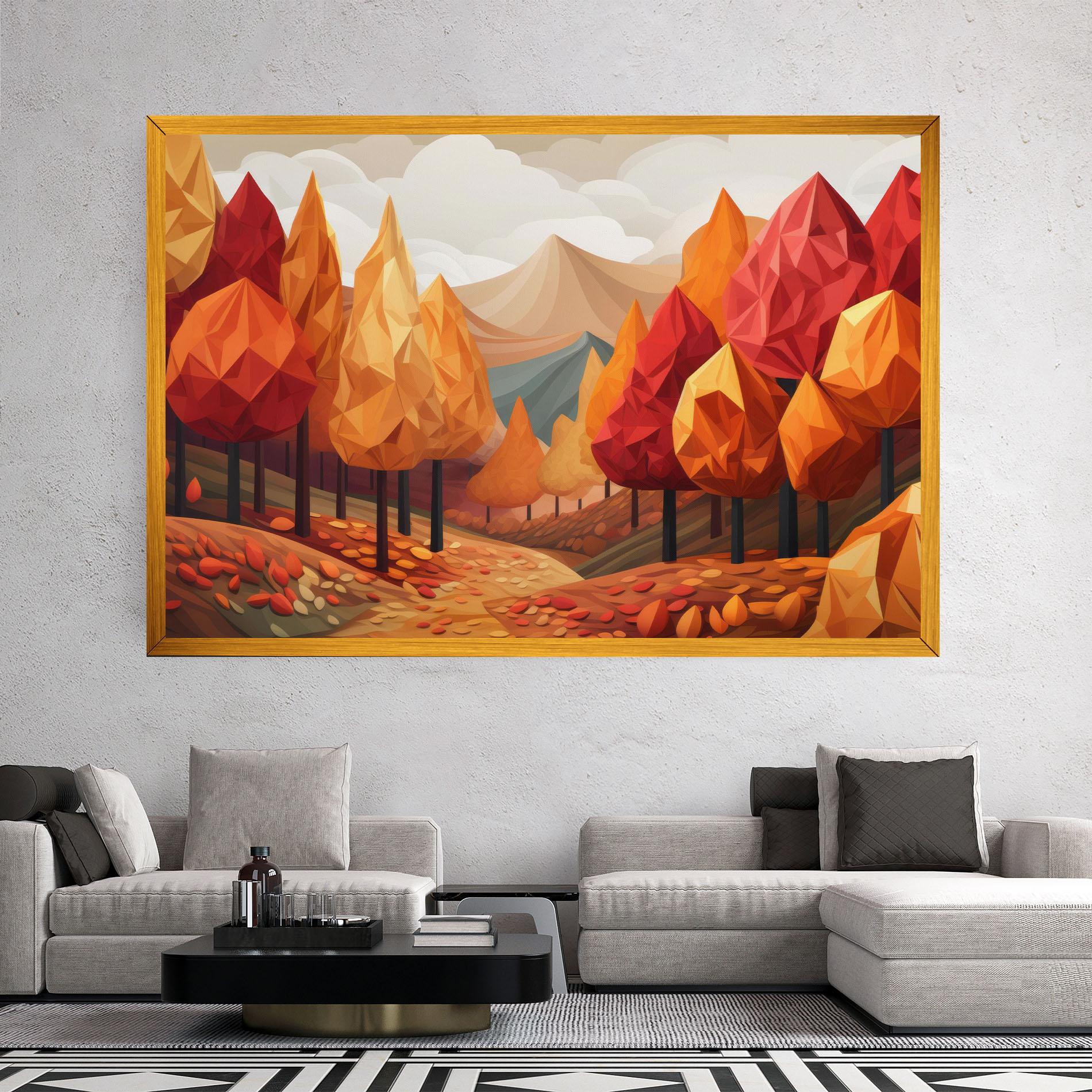 Leinwandbild Colorful Trees Art mockup 2