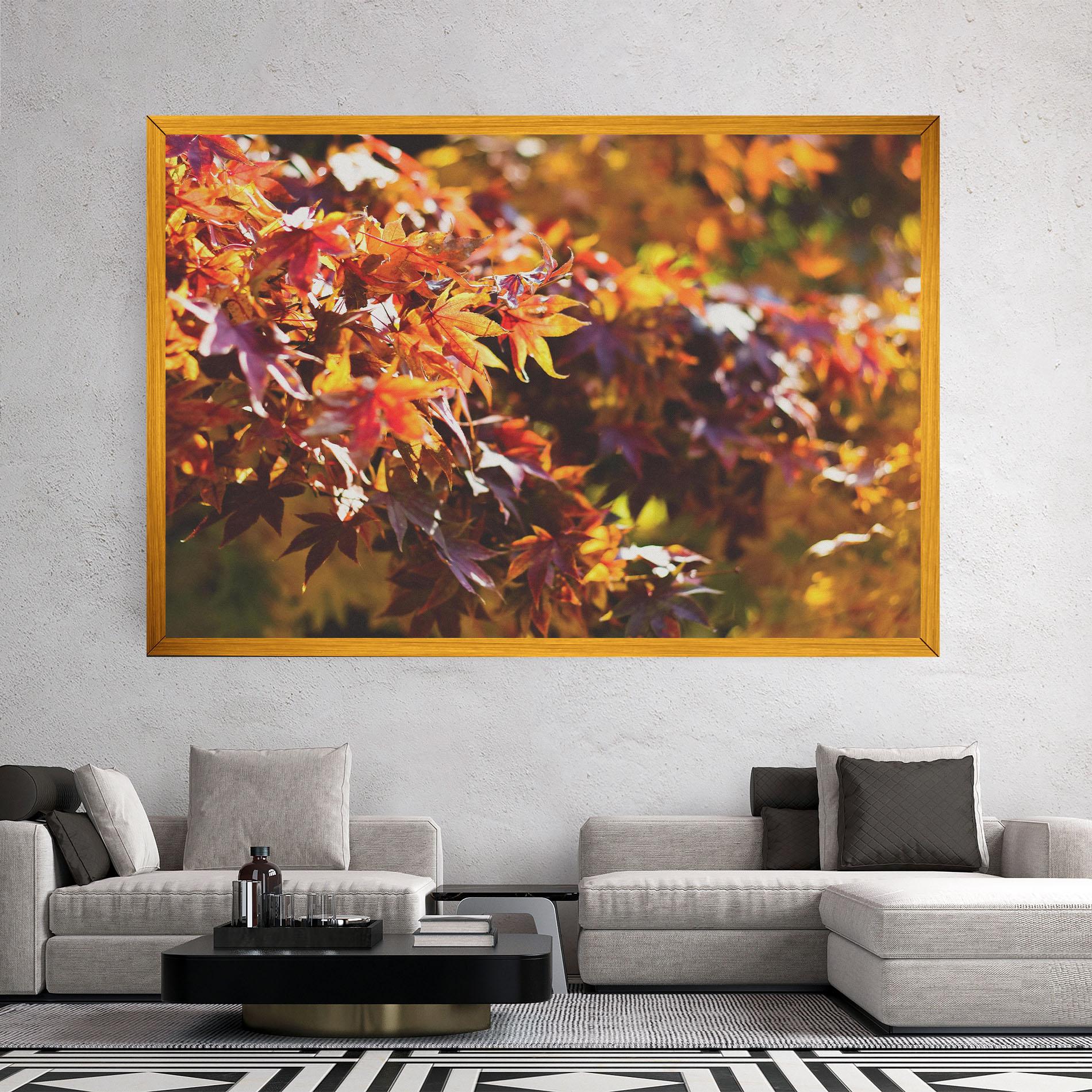 Leinwandbild Dark Red Leaves mockup 2