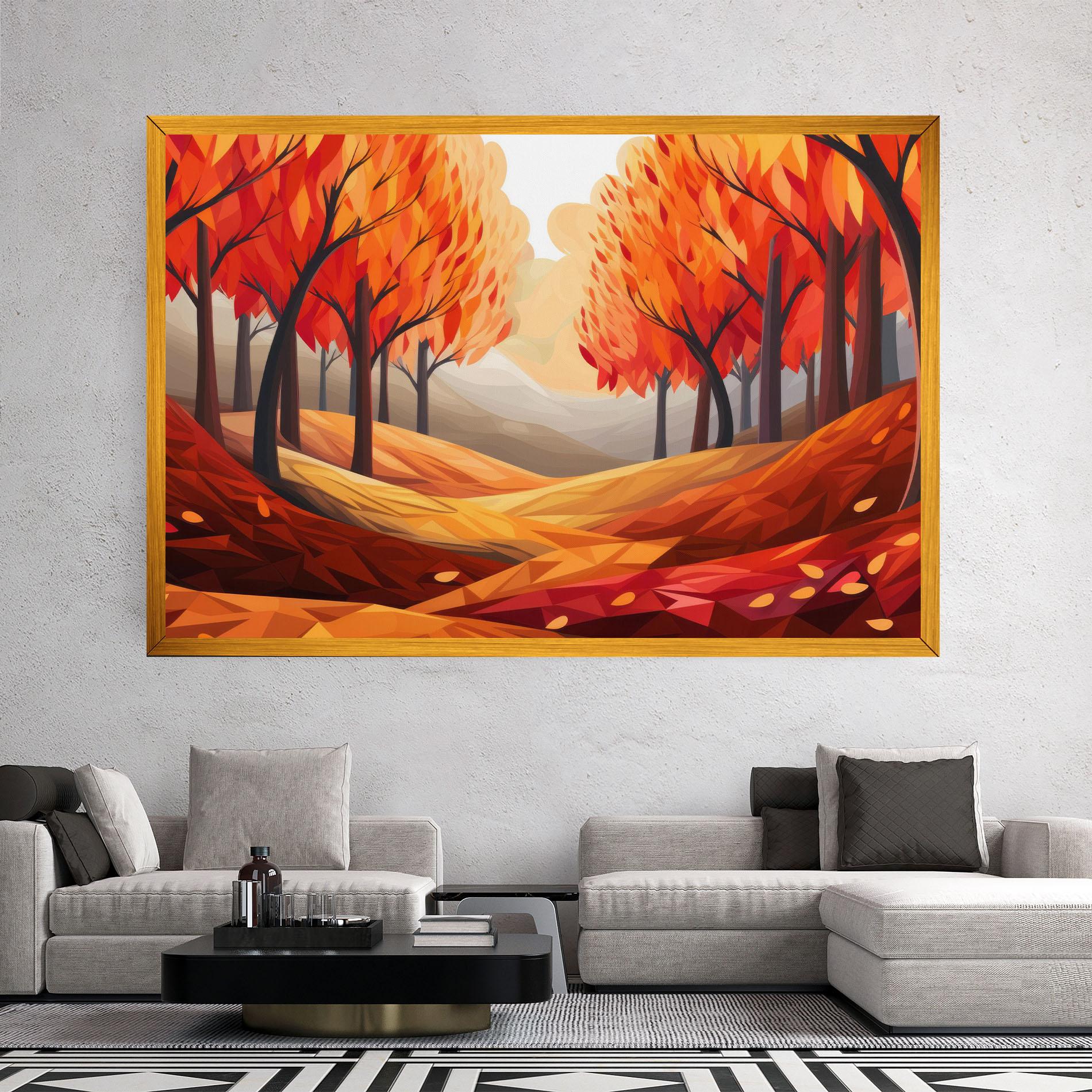 Leinwandbild Red Trees Art mockup 2