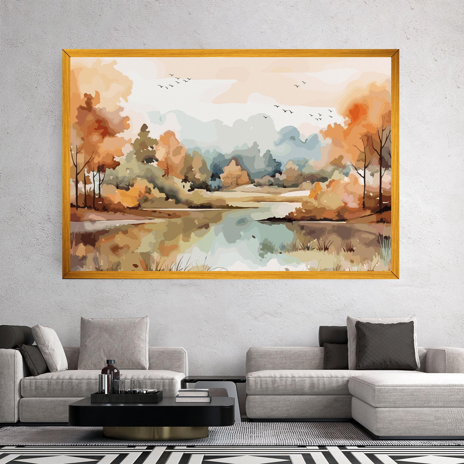 Leinwandbild Watercolor Autumn mockup 2