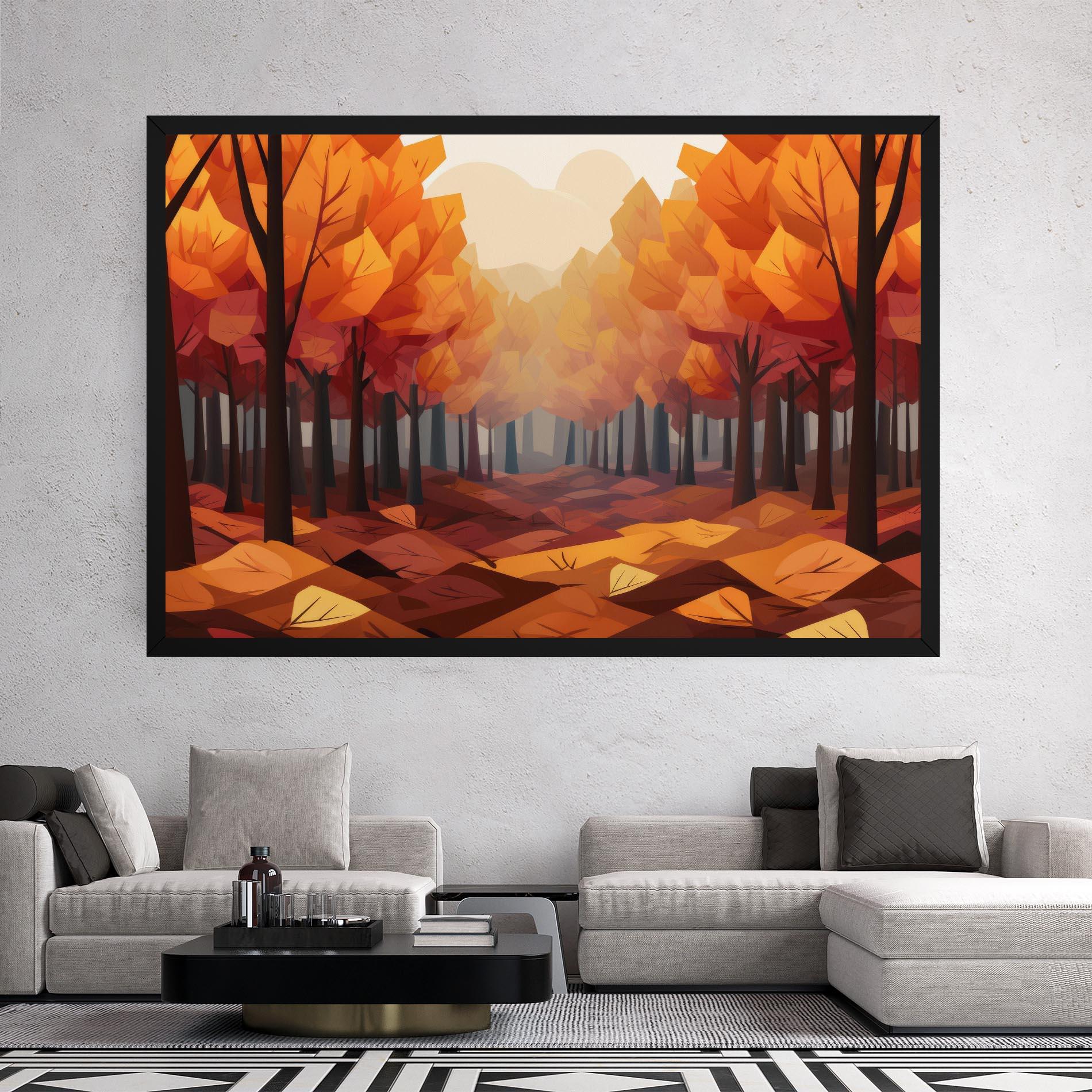 Leinwandbild Autumn Forest View mockup 2