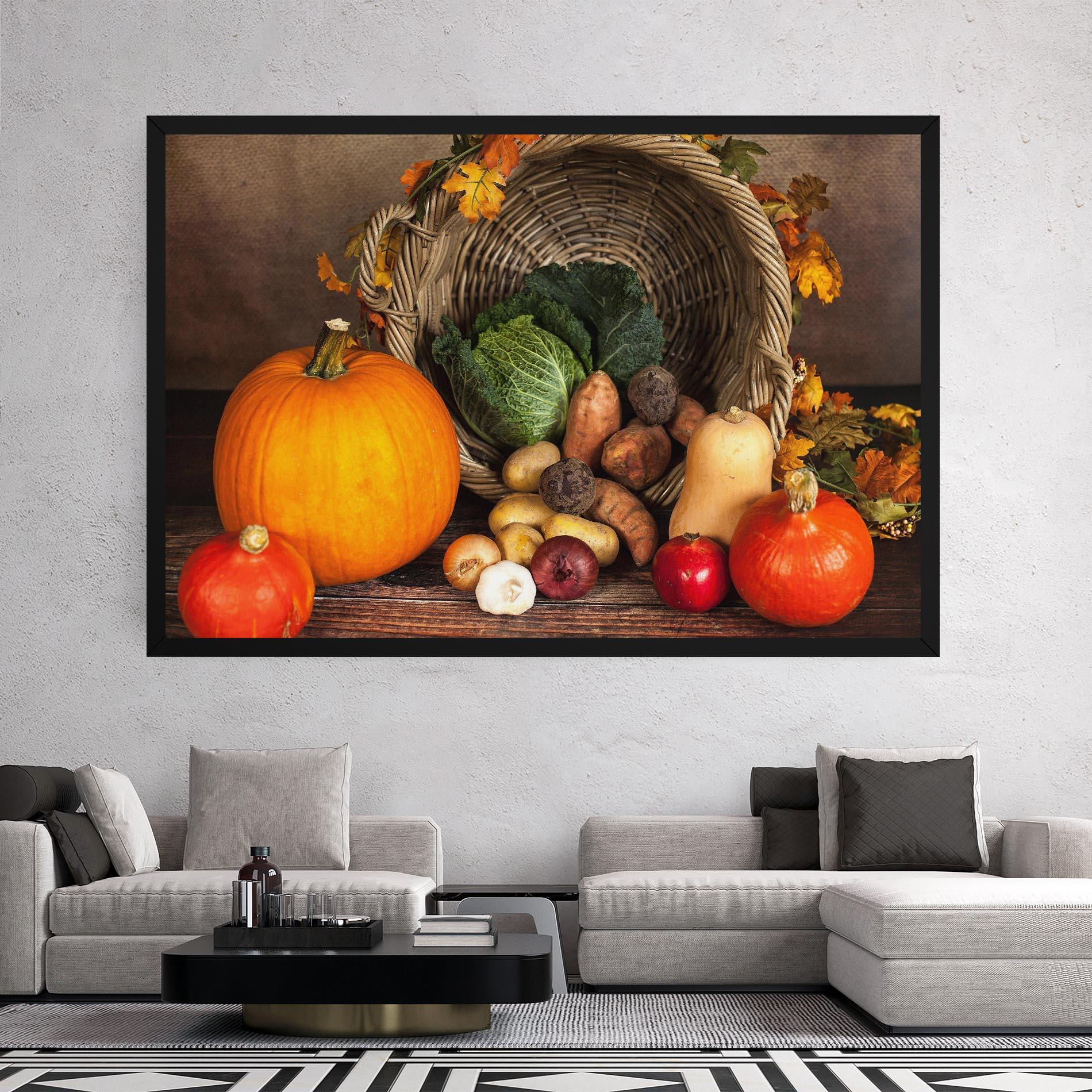 Leinwandbild Autumn Vegetables mockup 2