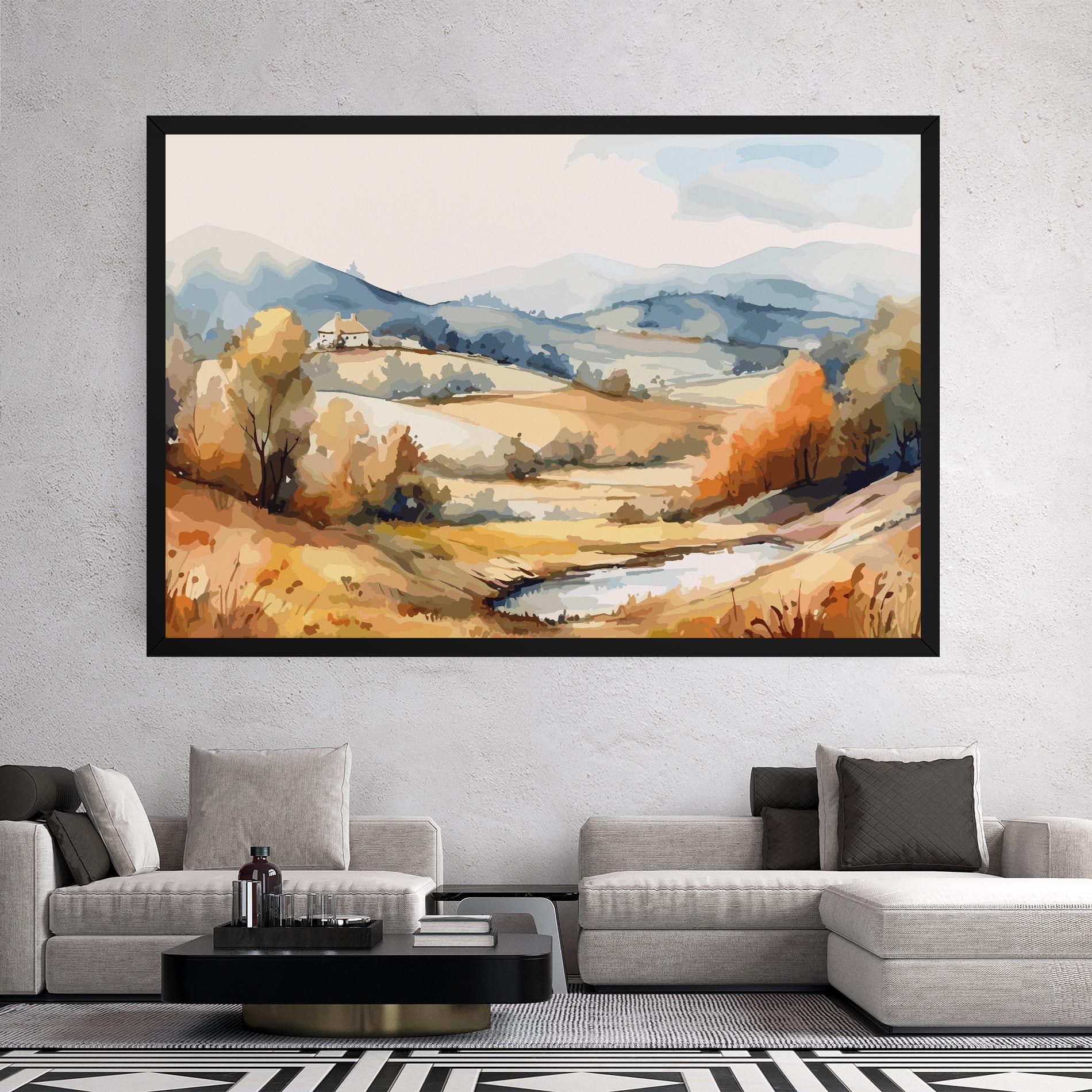 Leinwandbild Blue Orange Autumn mockup 2