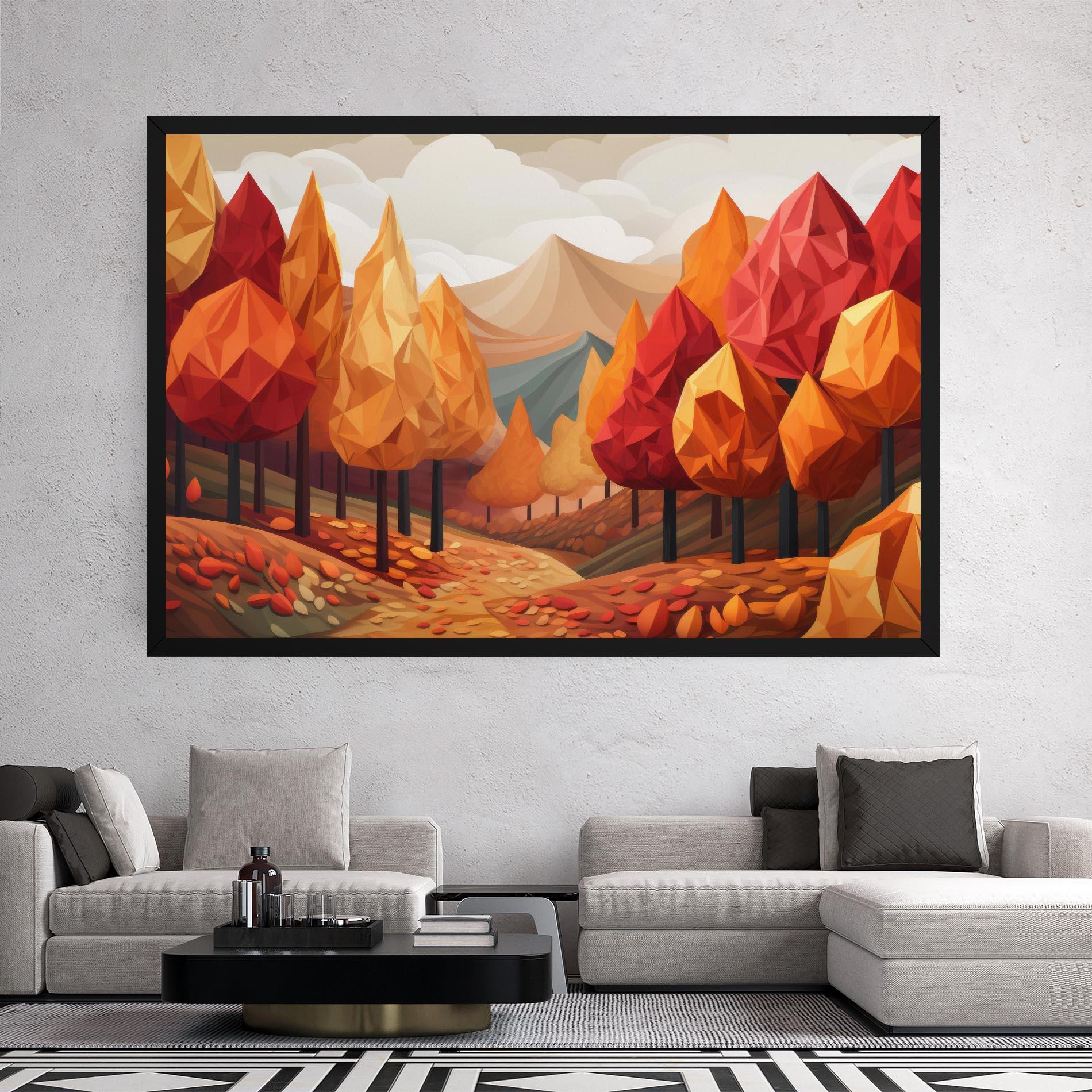 Leinwandbild Colorful Trees Art mockup 2