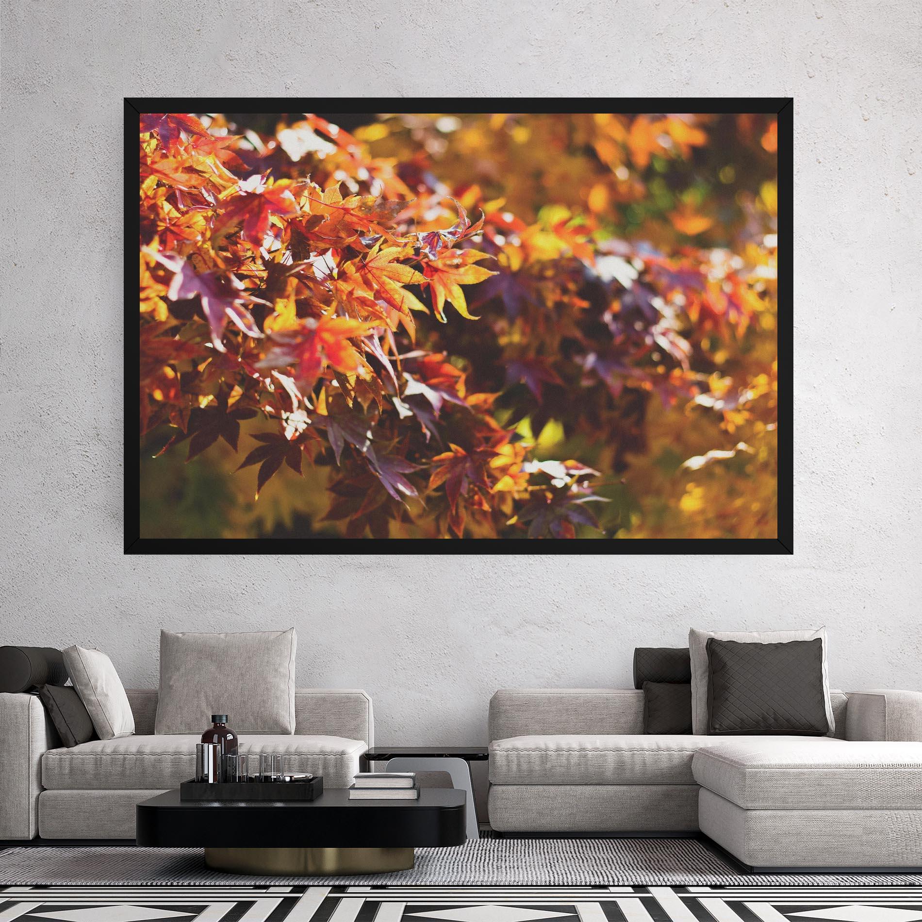 Leinwandbild Dark Red Leaves mockup 2