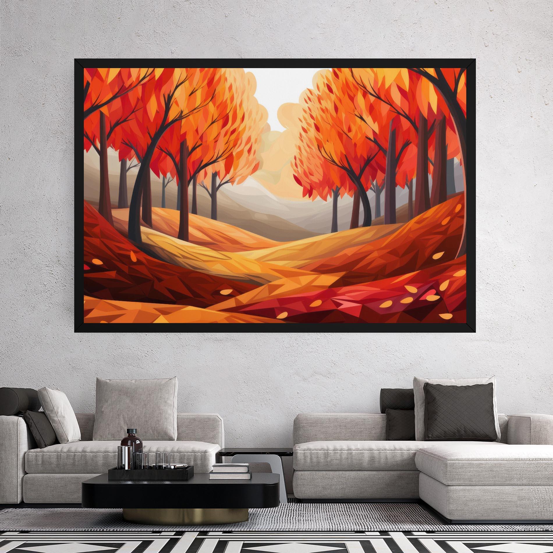 Leinwandbild Red Trees Art mockup 2