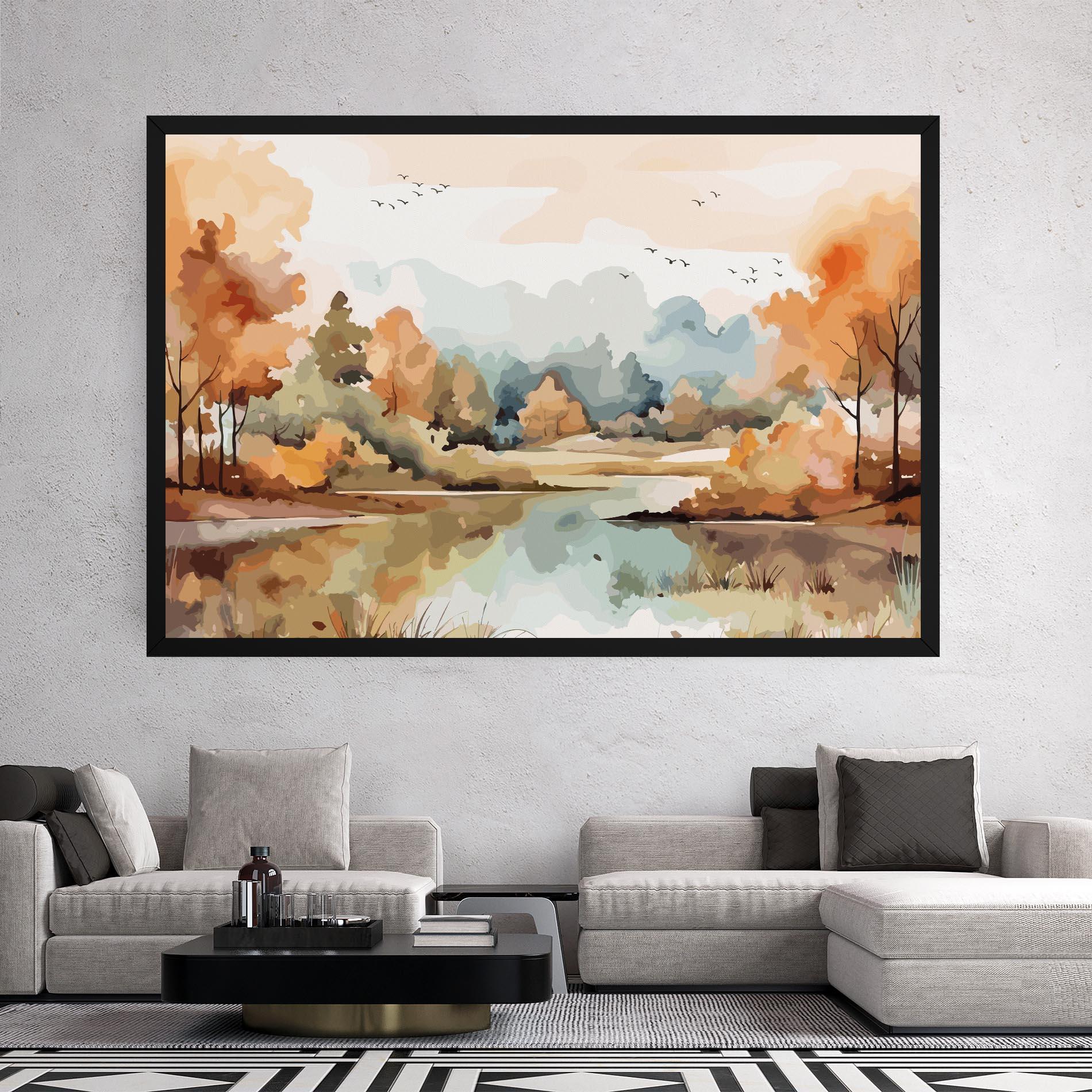 Leinwandbild Watercolor Autumn mockup 2