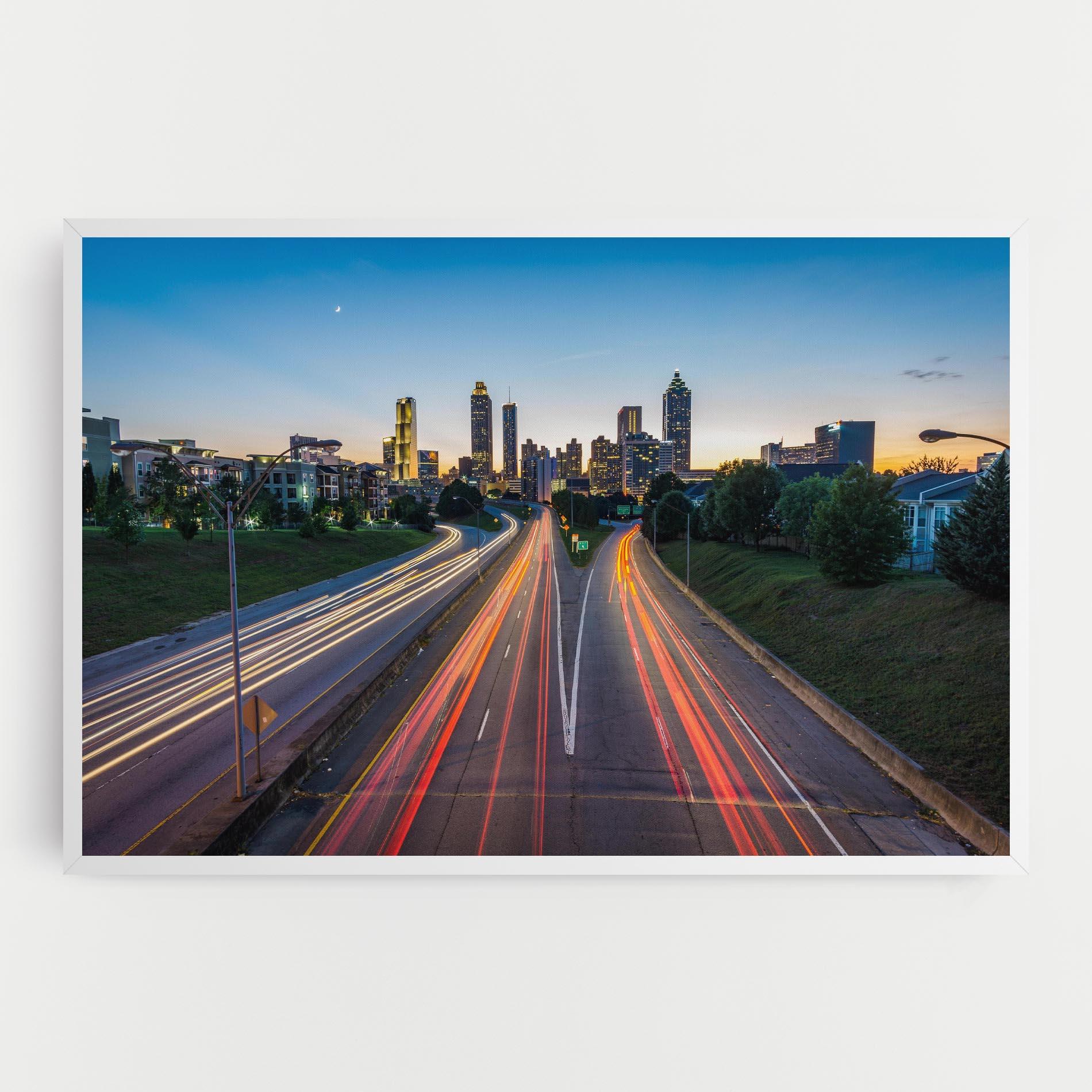 Leinwandbild Car Lights City mockup 0