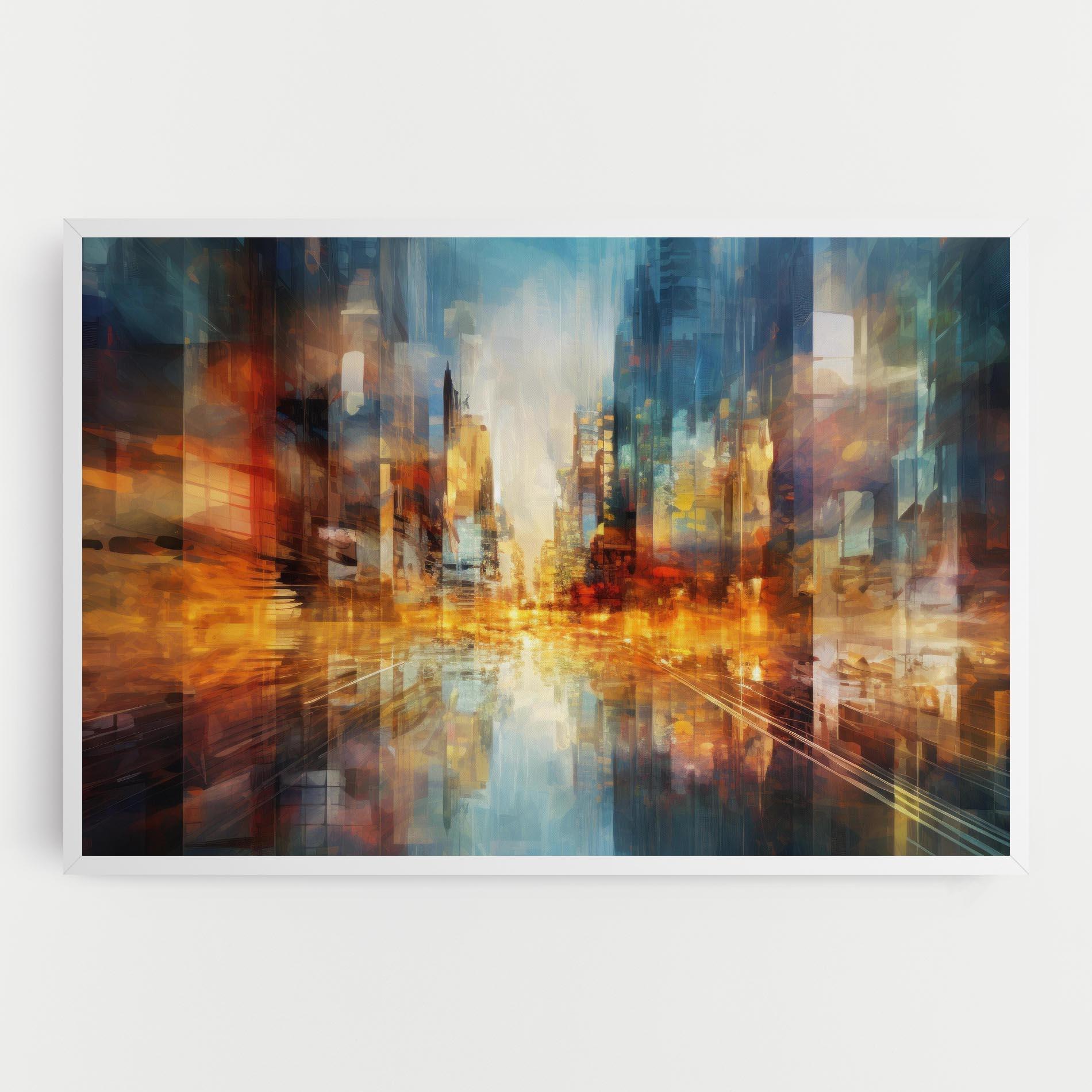 Leinwandbild Orange Lights City mockup 0