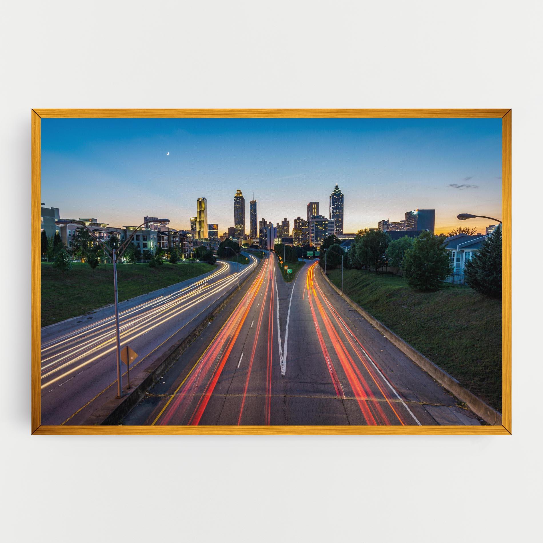 Leinwandbild Car Lights City mockup 0