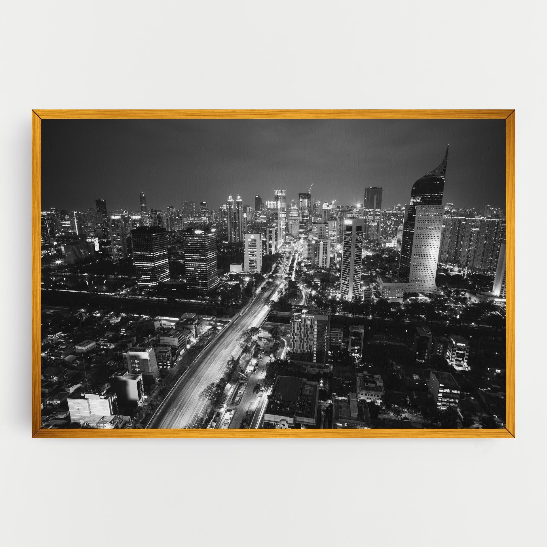 Leinwandbild Grey Lights City mockup 0