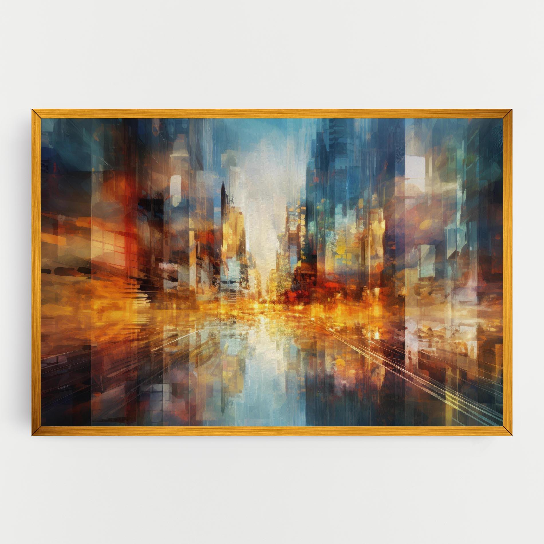 Leinwandbild Orange Lights City mockup 0