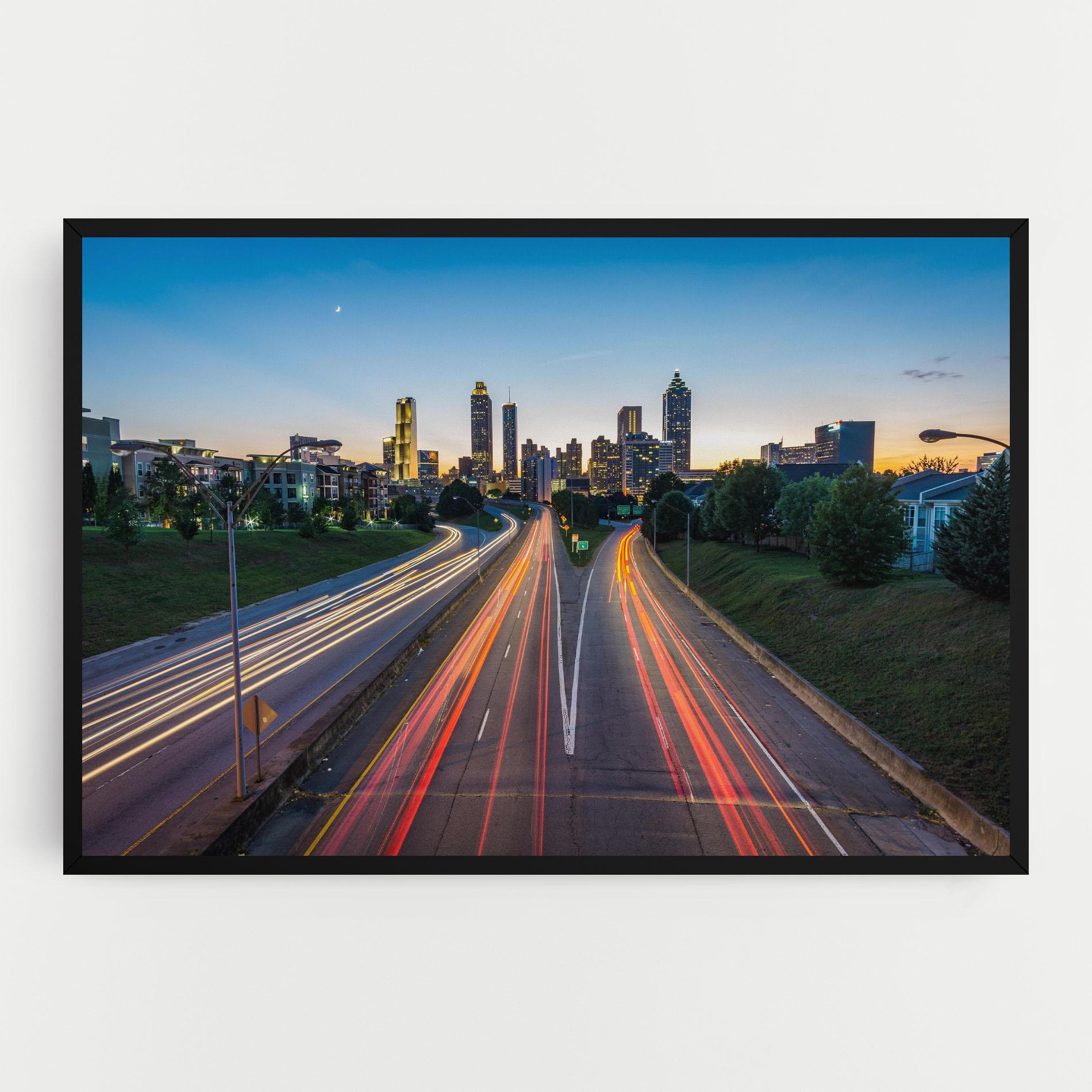 Leinwandbild Car Lights City mockup 0